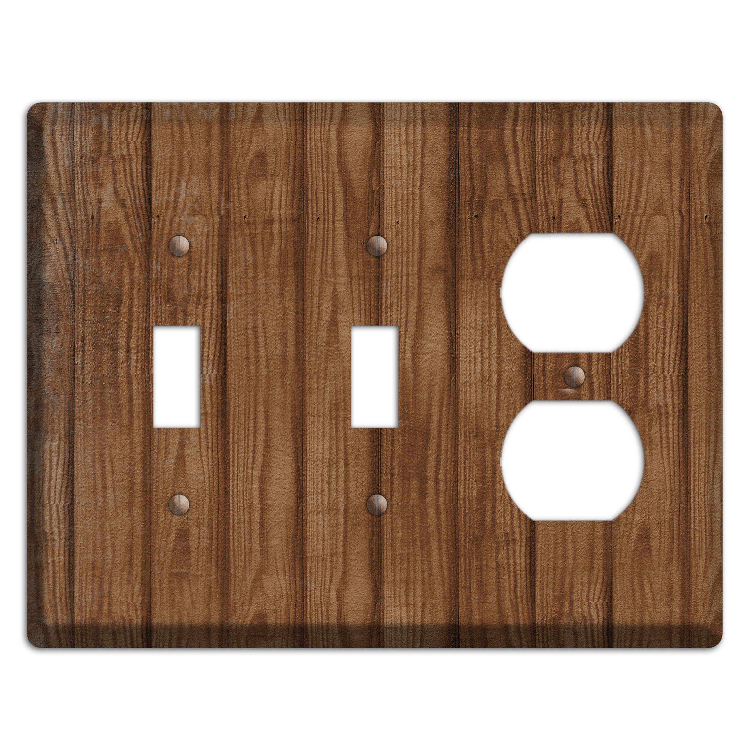 Old Copper Weathered Wood 2 Toggle / Duplex Wallplate