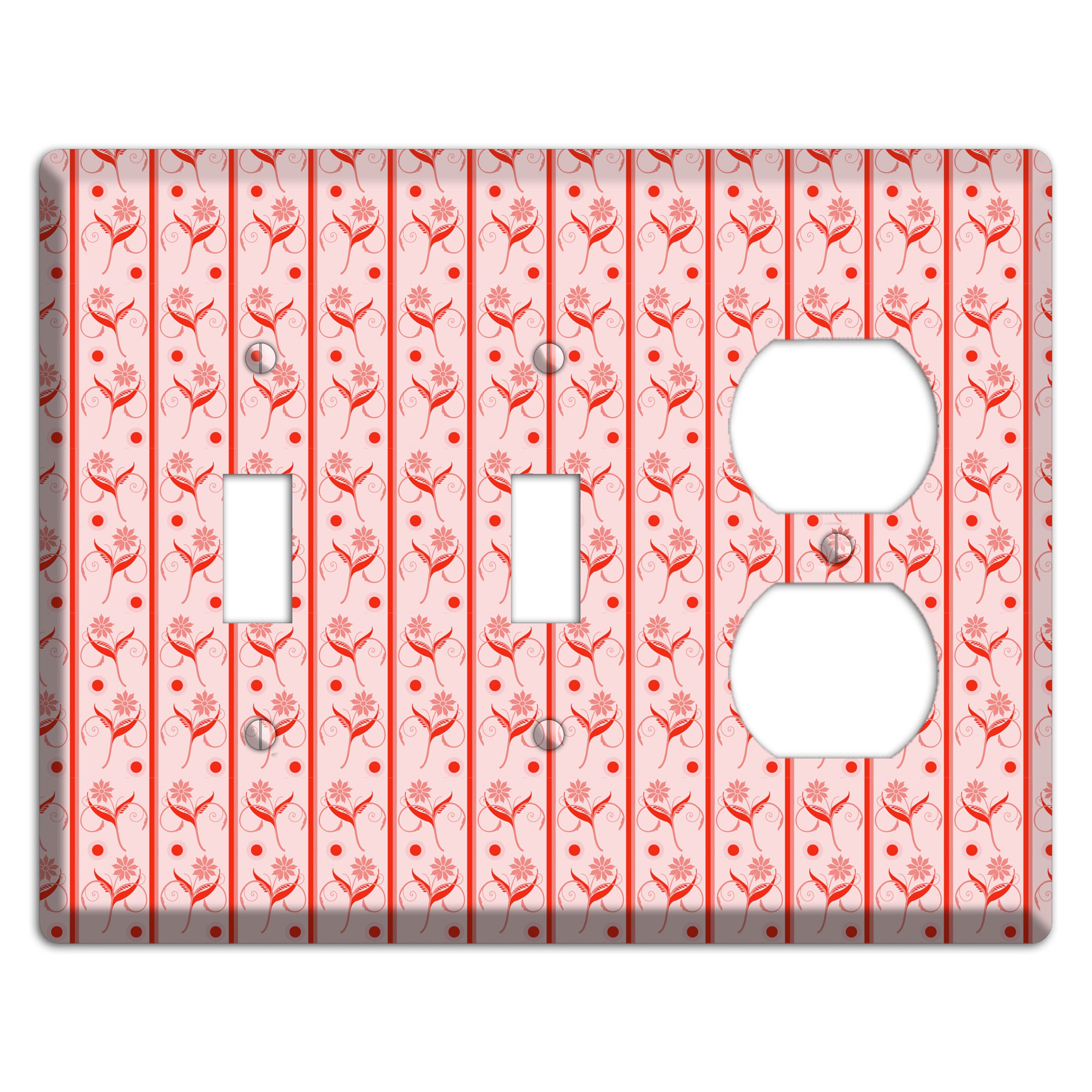 Salmon Floral Pattern 2 Toggle / Duplex Wallplate