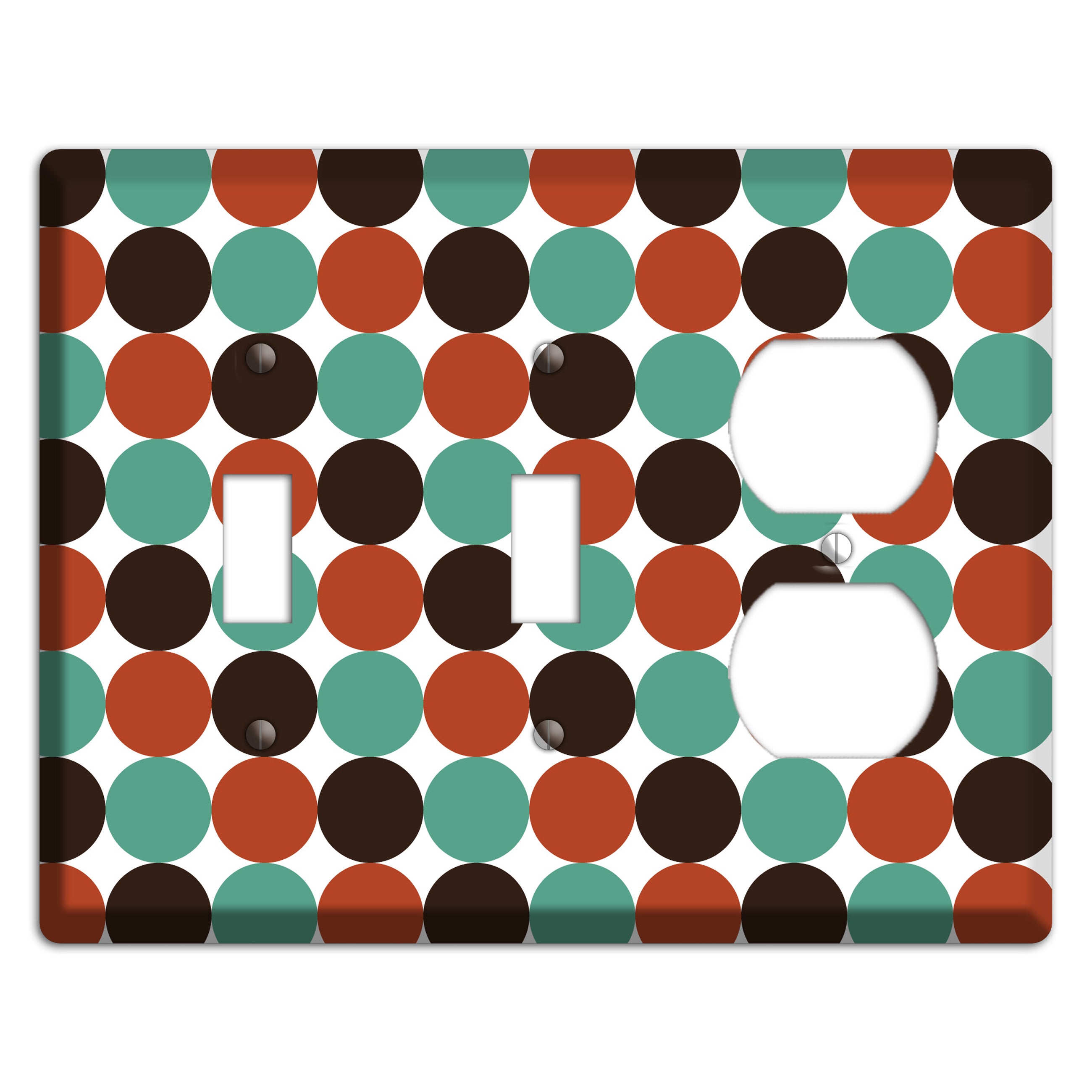 Black Teal Maroon Dots 2 Toggle / Duplex Wallplate
