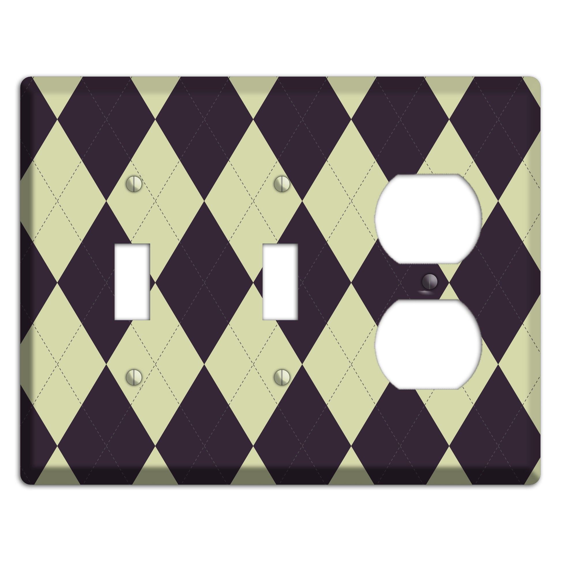Beige Argyle 2 Toggle / Duplex Wallplate