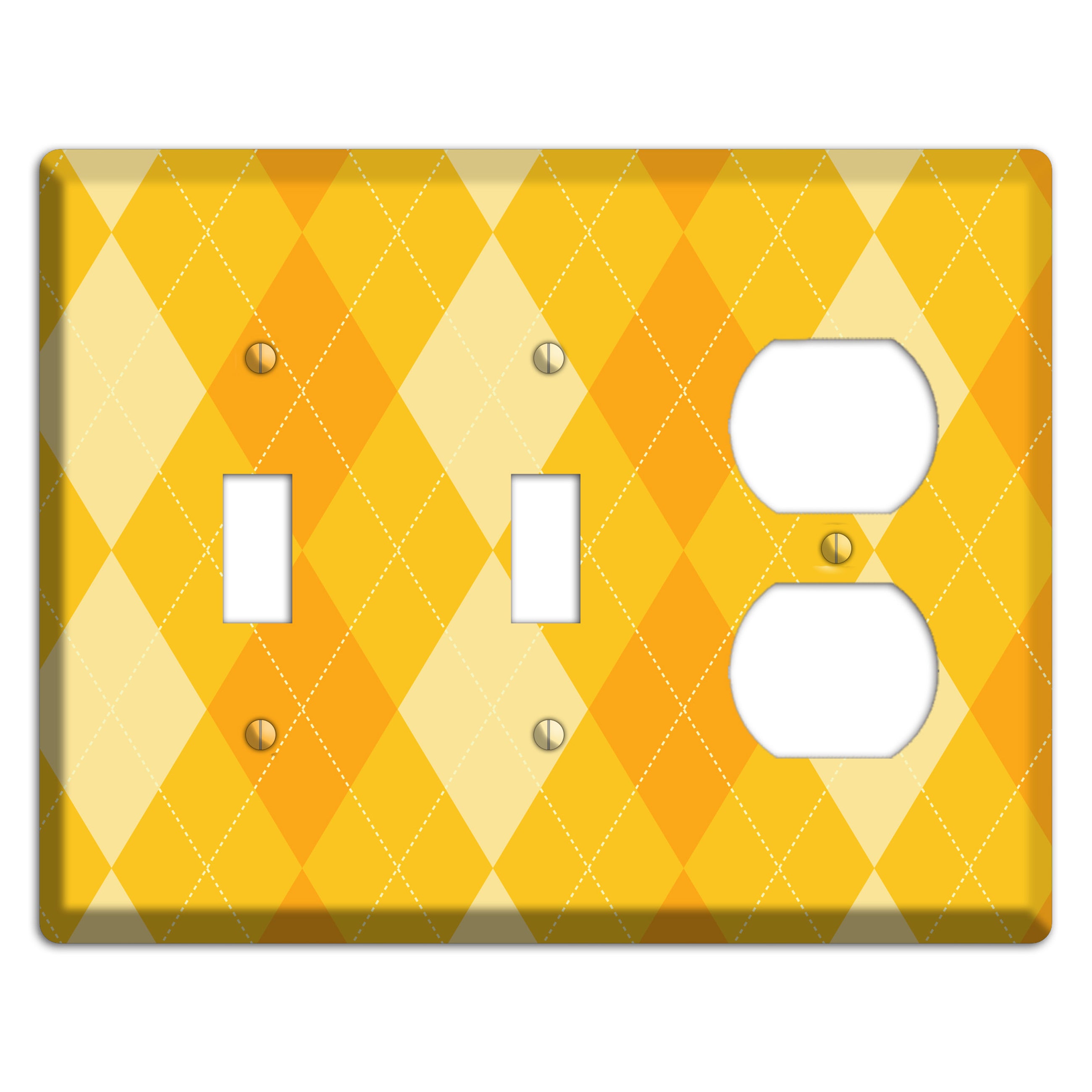 Yellow Argyle 2 Toggle / Duplex Wallplate
