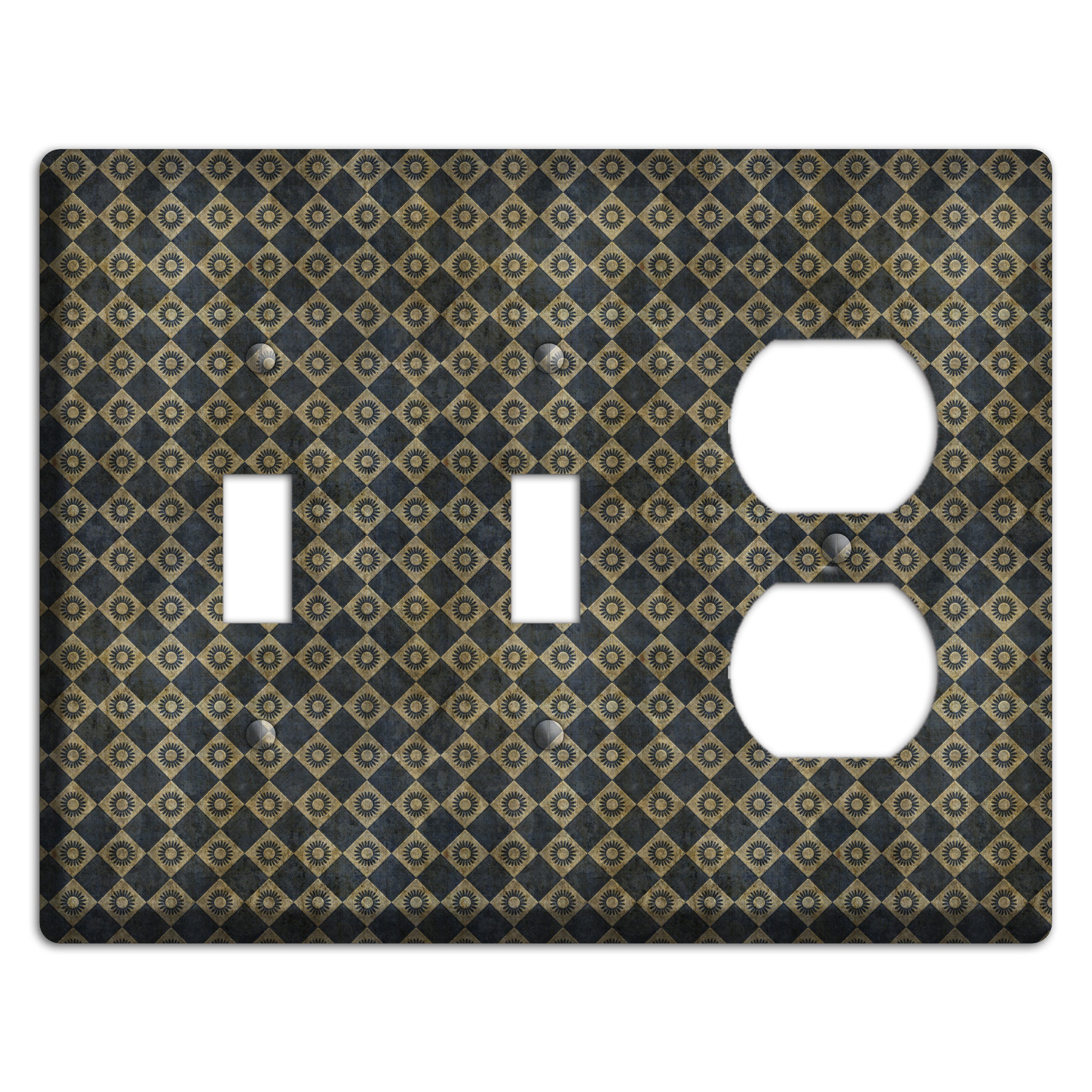 Black and Grey Diamond Circles 2 Toggle / Duplex Wallplate