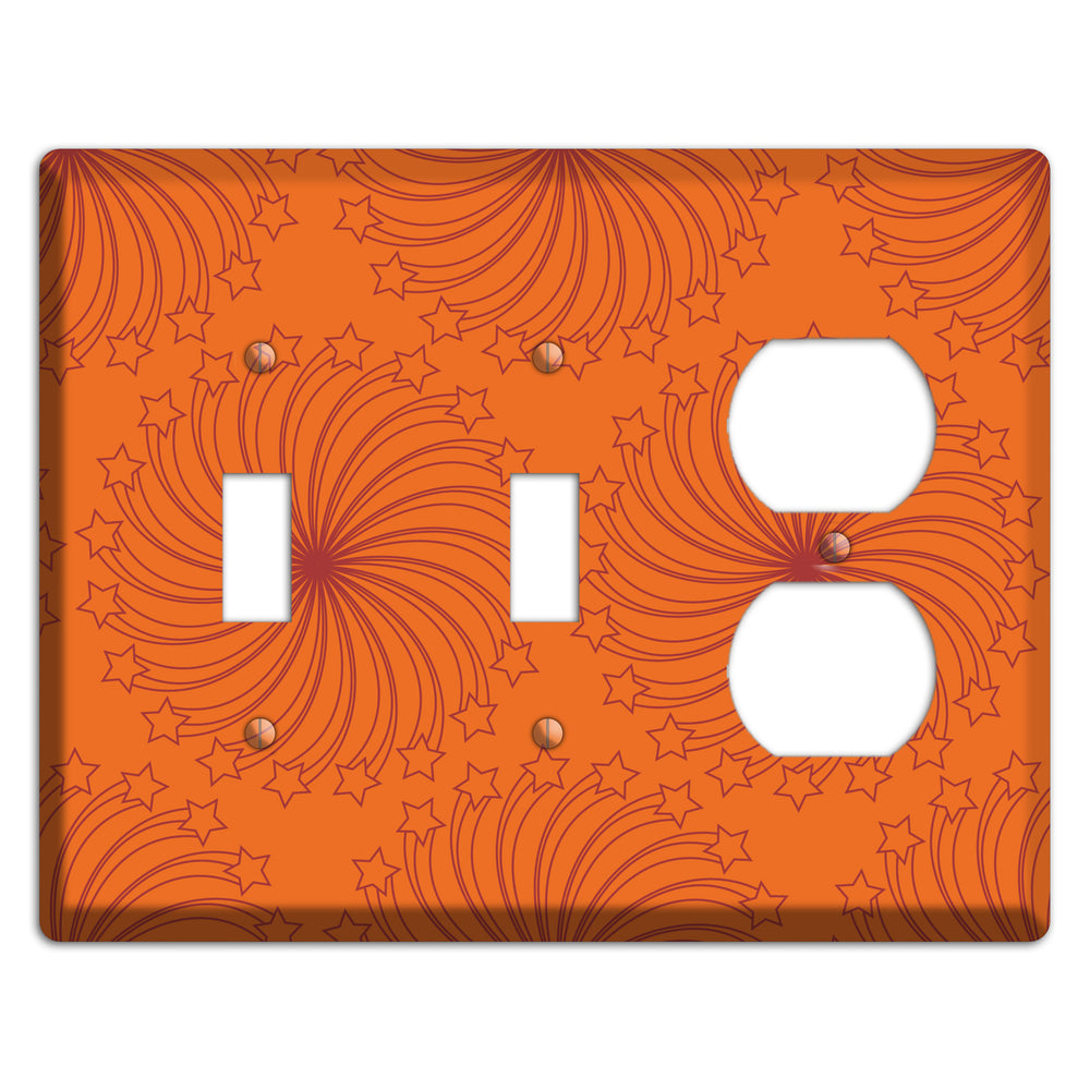 Multi Orange Star Swirl 2 Toggle / Duplex Wallplate