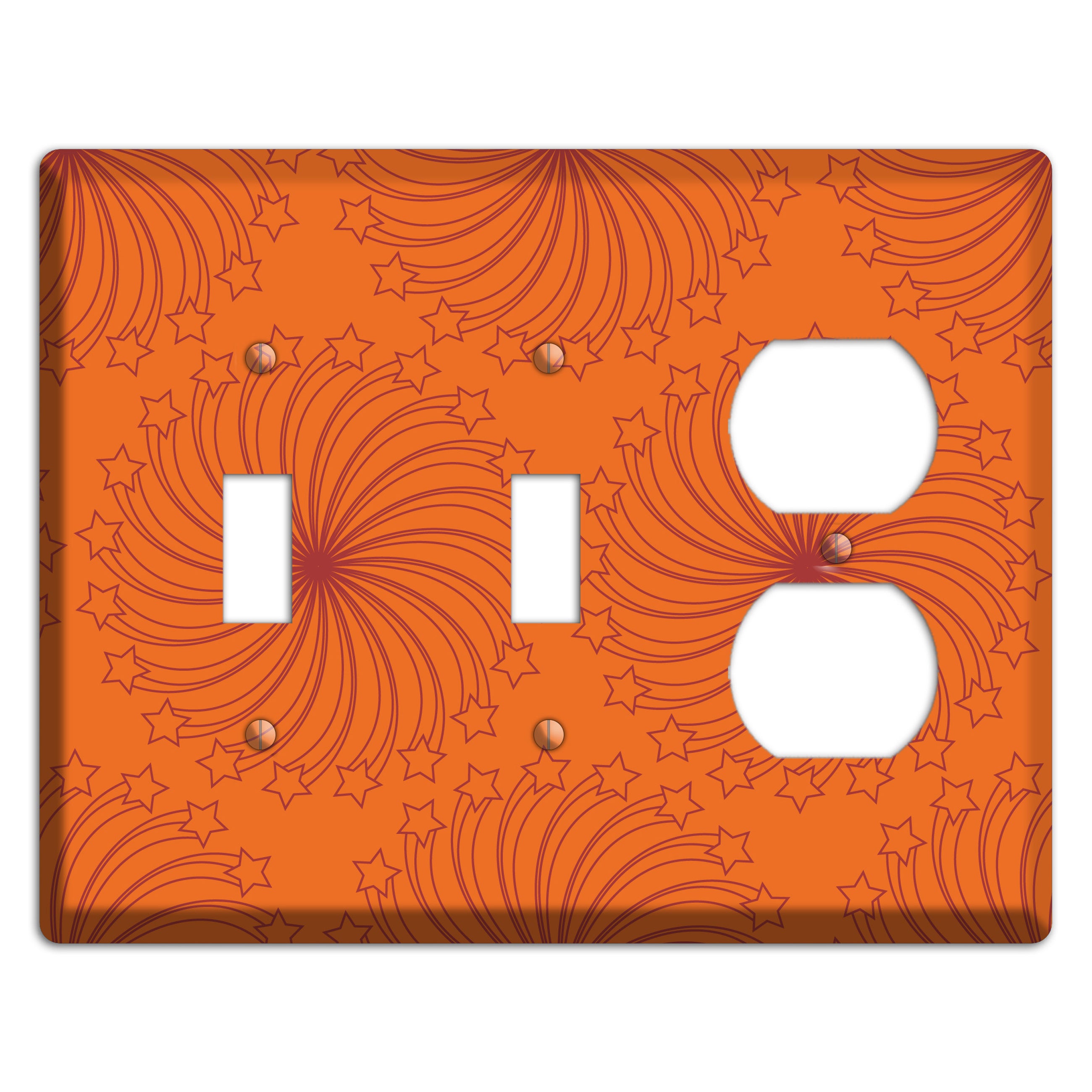 Multi Orange Star Swirl 2 Toggle / Duplex Wallplate