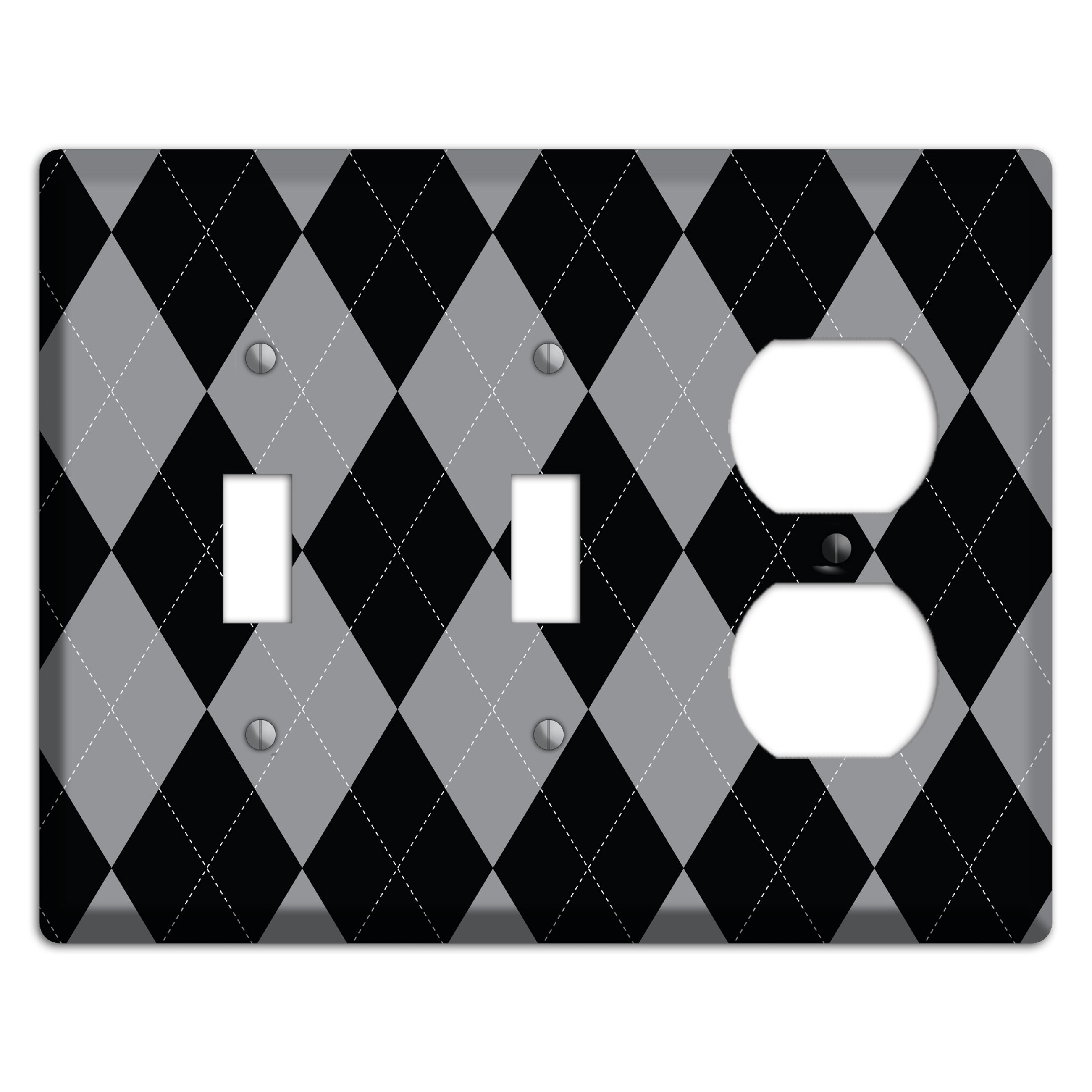 Light Purple and Black 2 Toggle / Duplex Wallplate