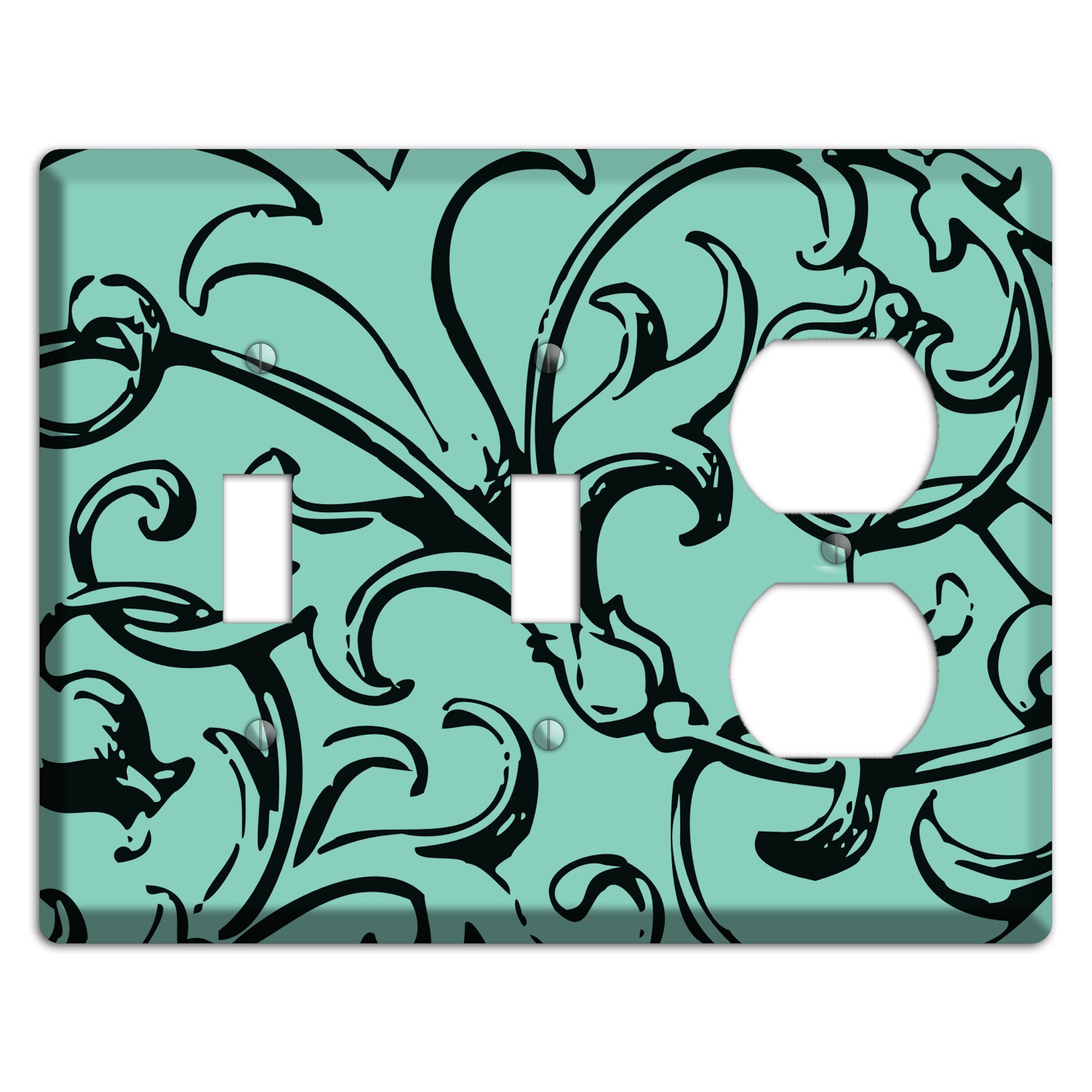 Victorian Aqua 2 Toggle / Duplex Wallplate