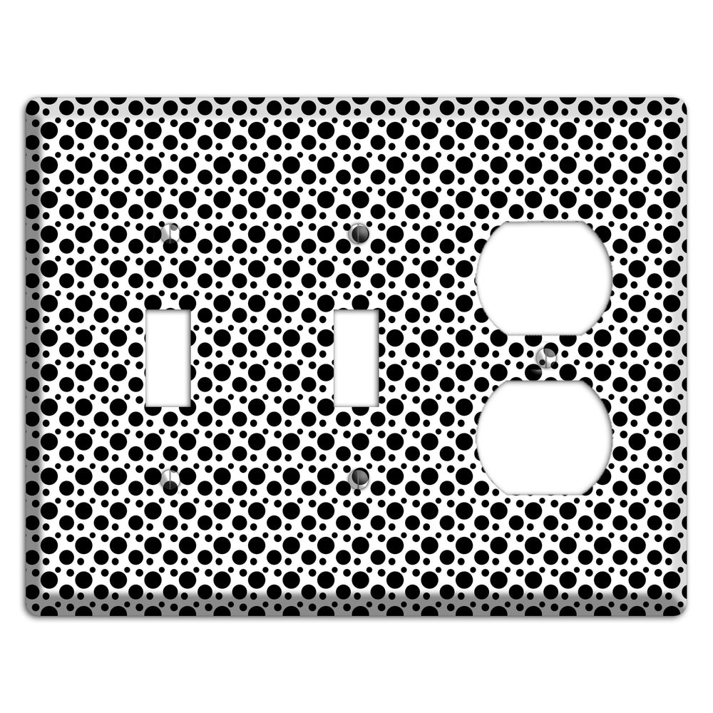 White with Black Small and Tiny Polka Dots 2 Toggle / Duplex Wallplate