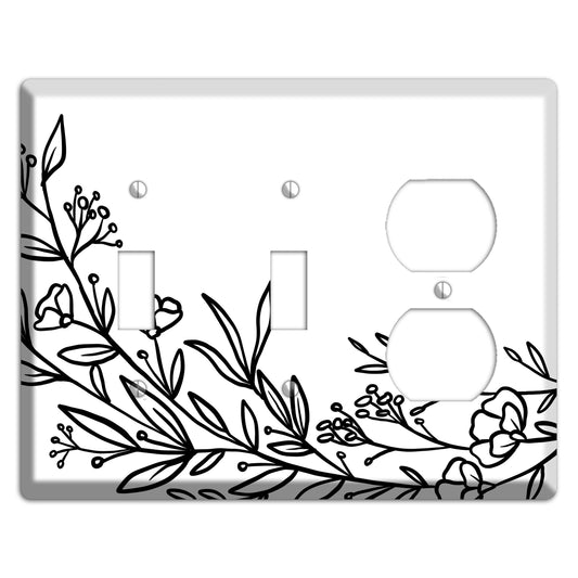 Hand-Drawn Floral 24 2 Toggle / Duplex Wallplate