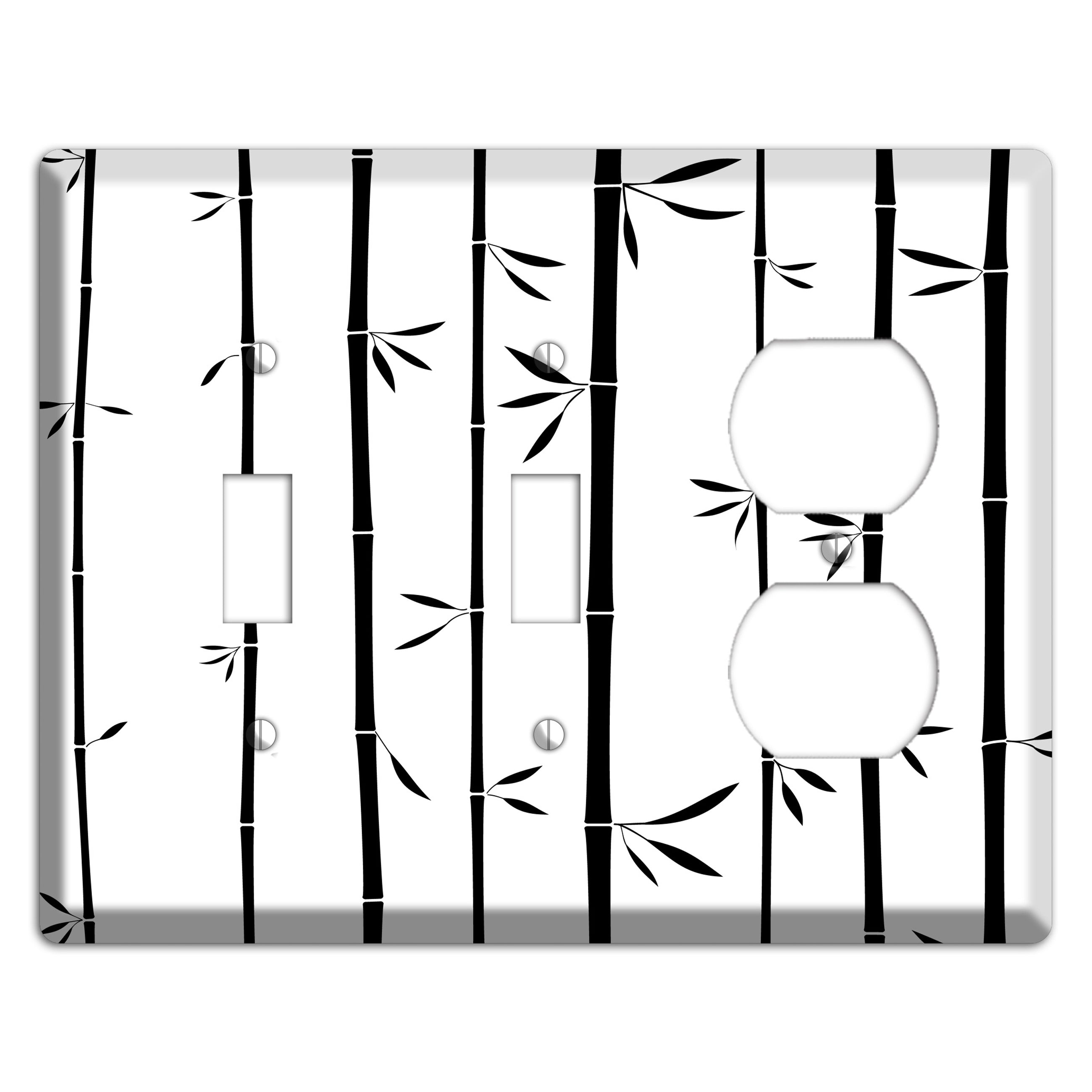 Black and White Bamboo 2 Toggle / Duplex Wallplate