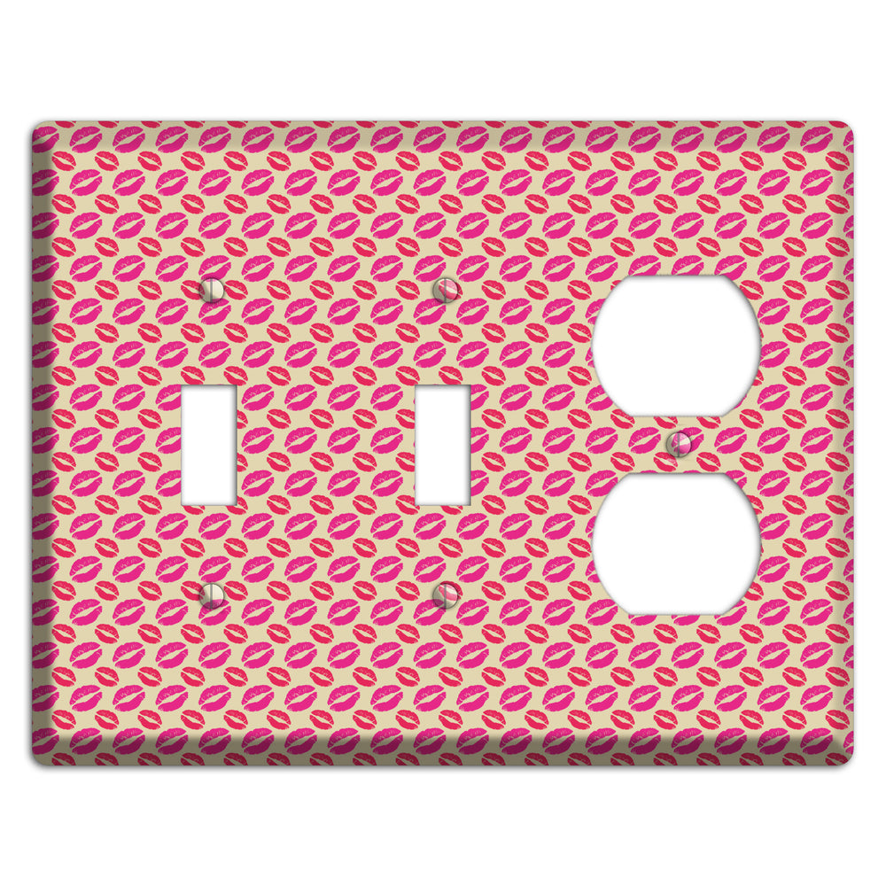 Pink and Red Kisses 2 Toggle / Duplex Wallplate
