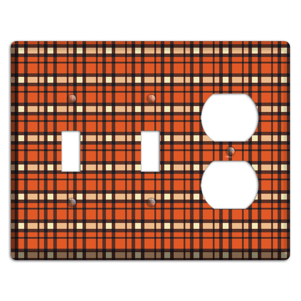 Orange Plaid 2 Toggle / Duplex Wallplate