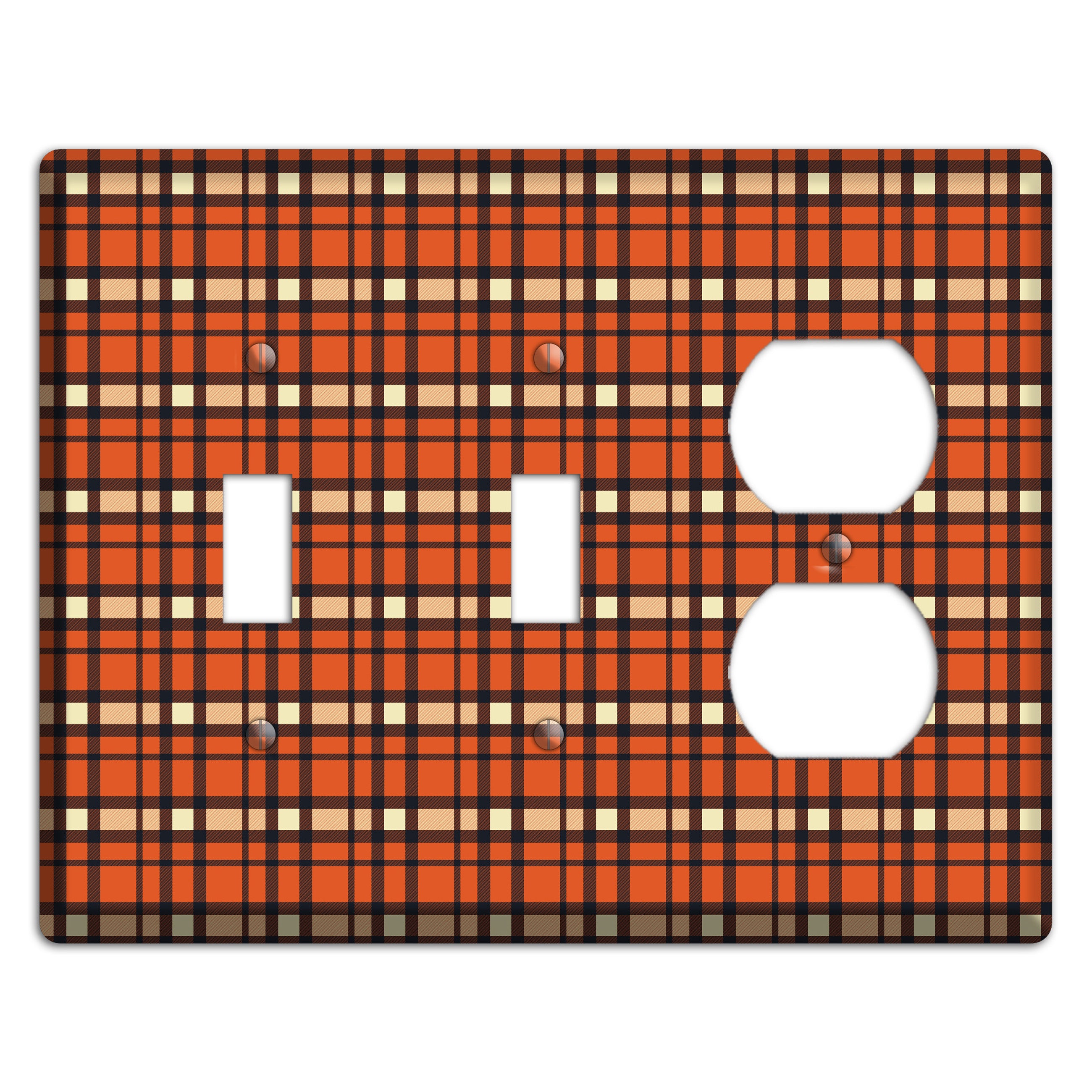 Orange Plaid 2 Toggle / Duplex Wallplate