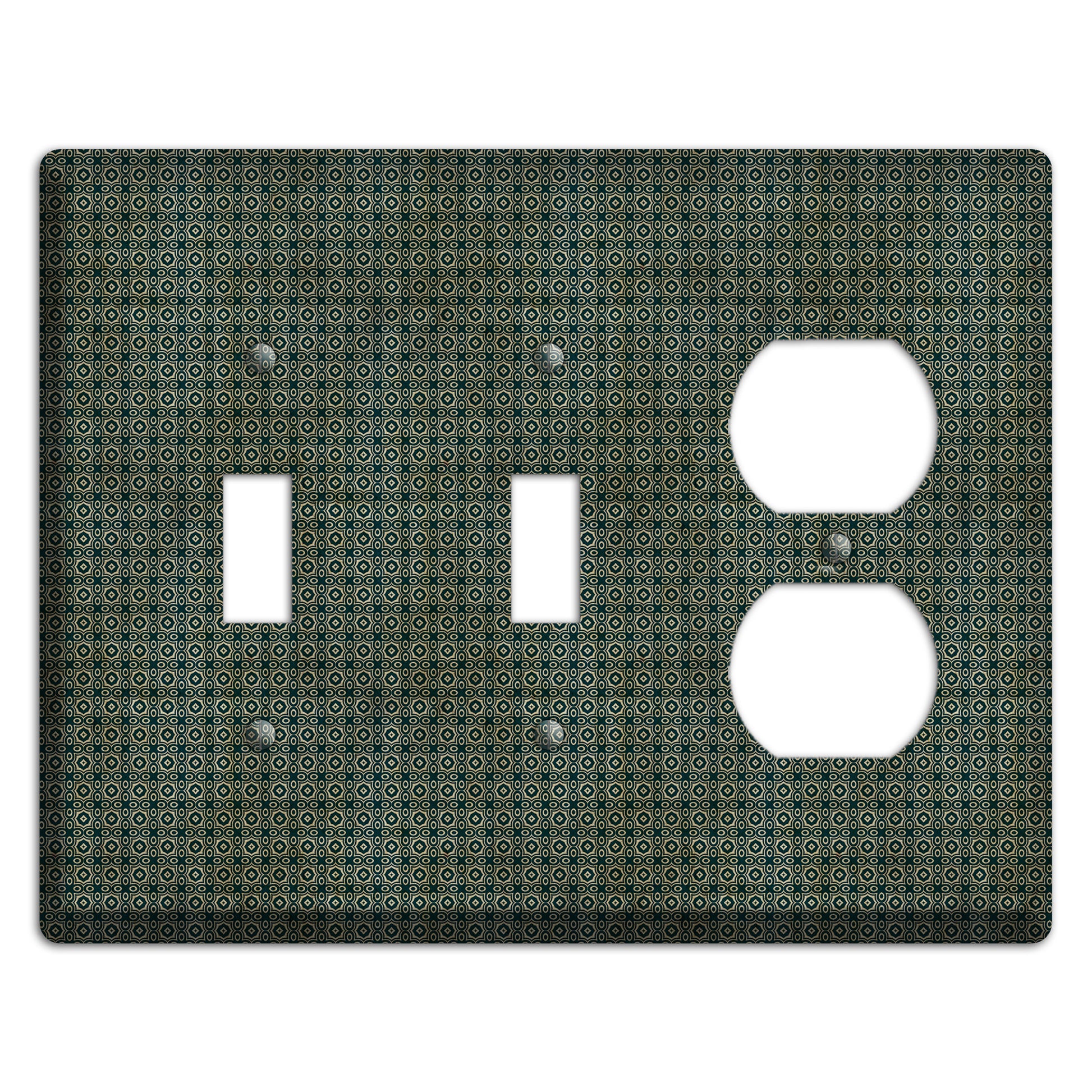 Dark Green Grunge Tiny Tiled Tapestry 2 Toggle / Duplex Wallplate