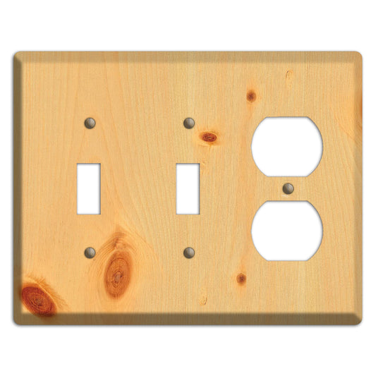 Pine Wood 2 Toggle / Duplex Outlet Cover Plate