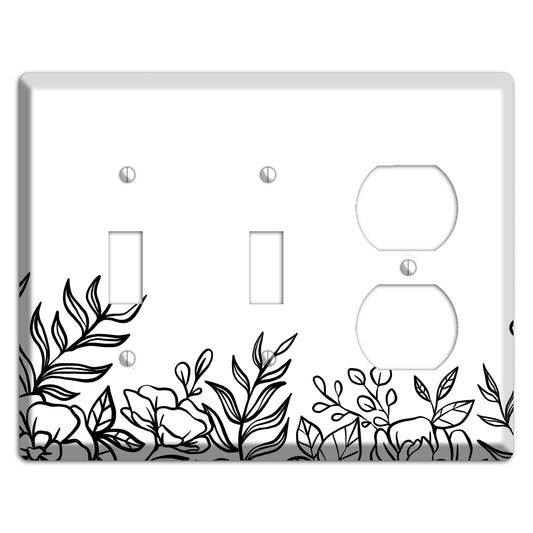 Hand-Drawn Floral 16 2 Toggle / Duplex Wallplate