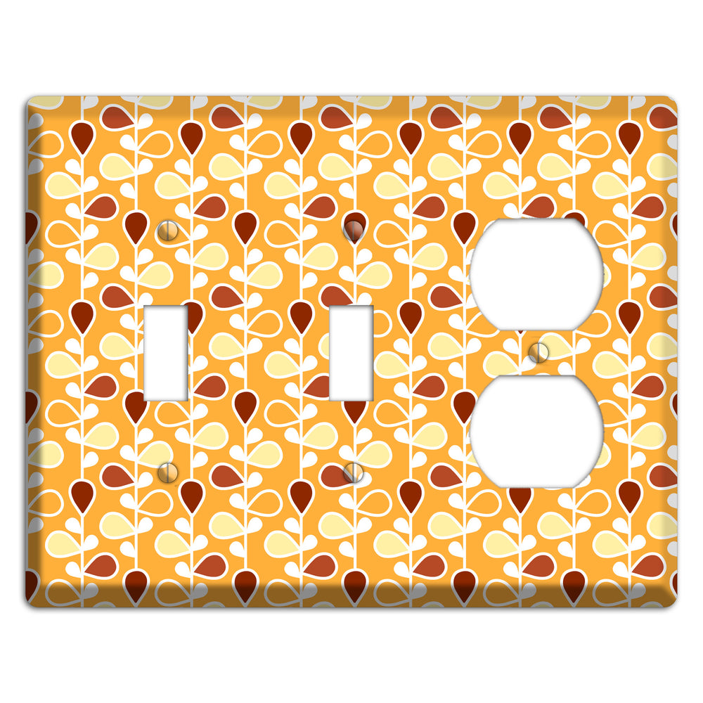Orange with Yellow and Red Drop and Vine 2 Toggle / Duplex Wallplate