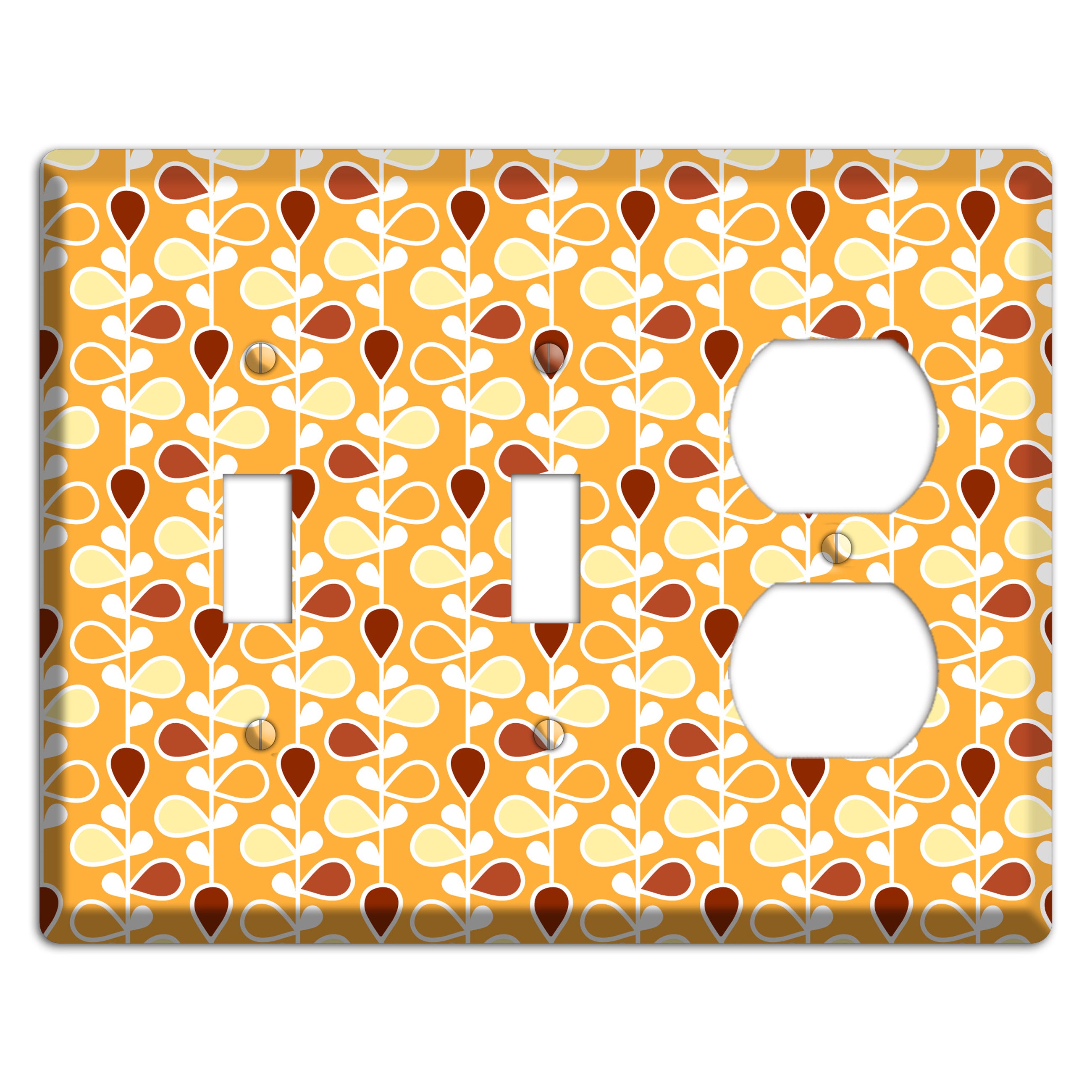 Orange with Yellow and Red Drop and Vine 2 Toggle / Duplex Wallplate