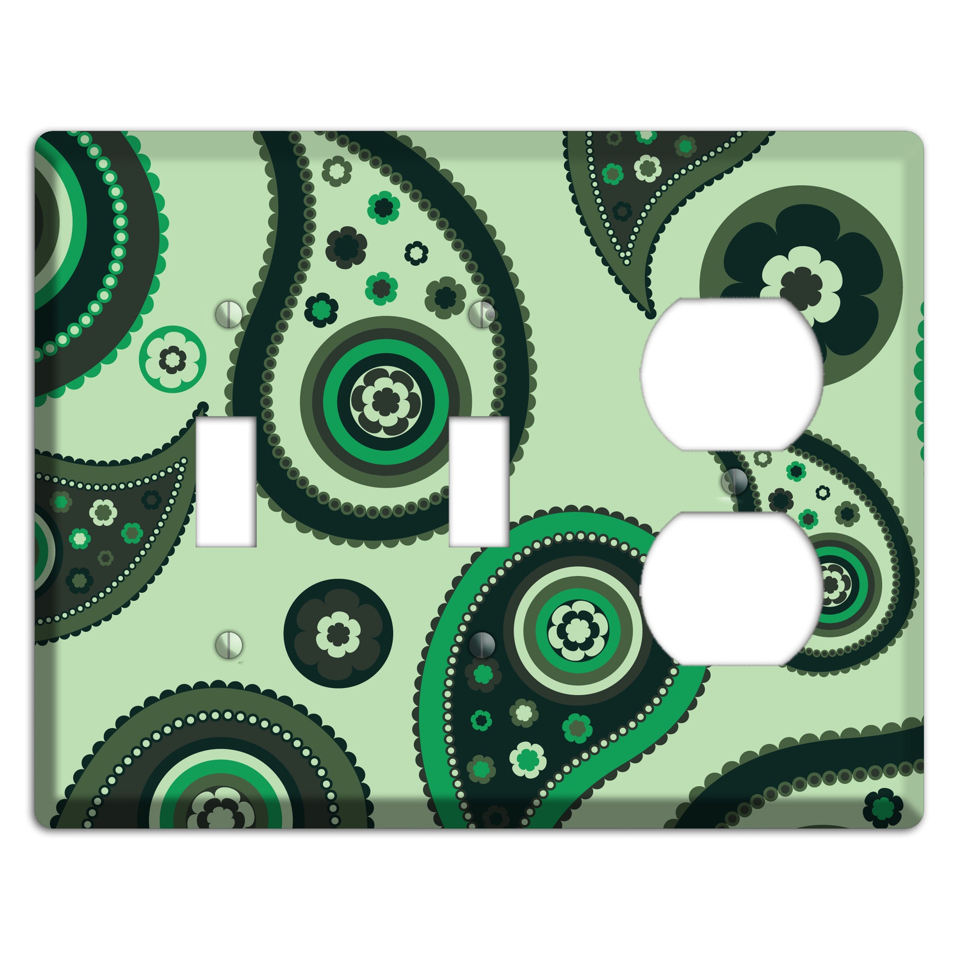 Green Paisley 2 Toggle / Duplex Wallplate