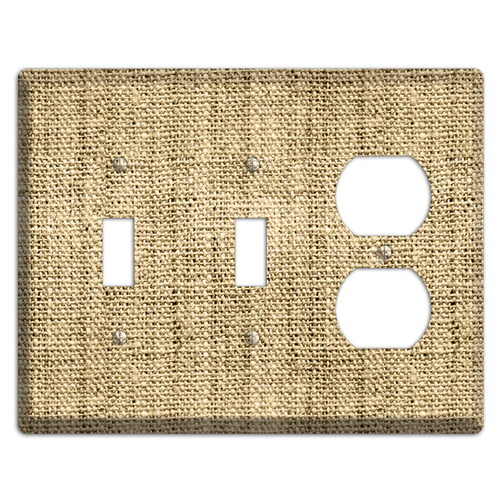 Indian Khaki Burlap 2 Toggle / Duplex Wallplate