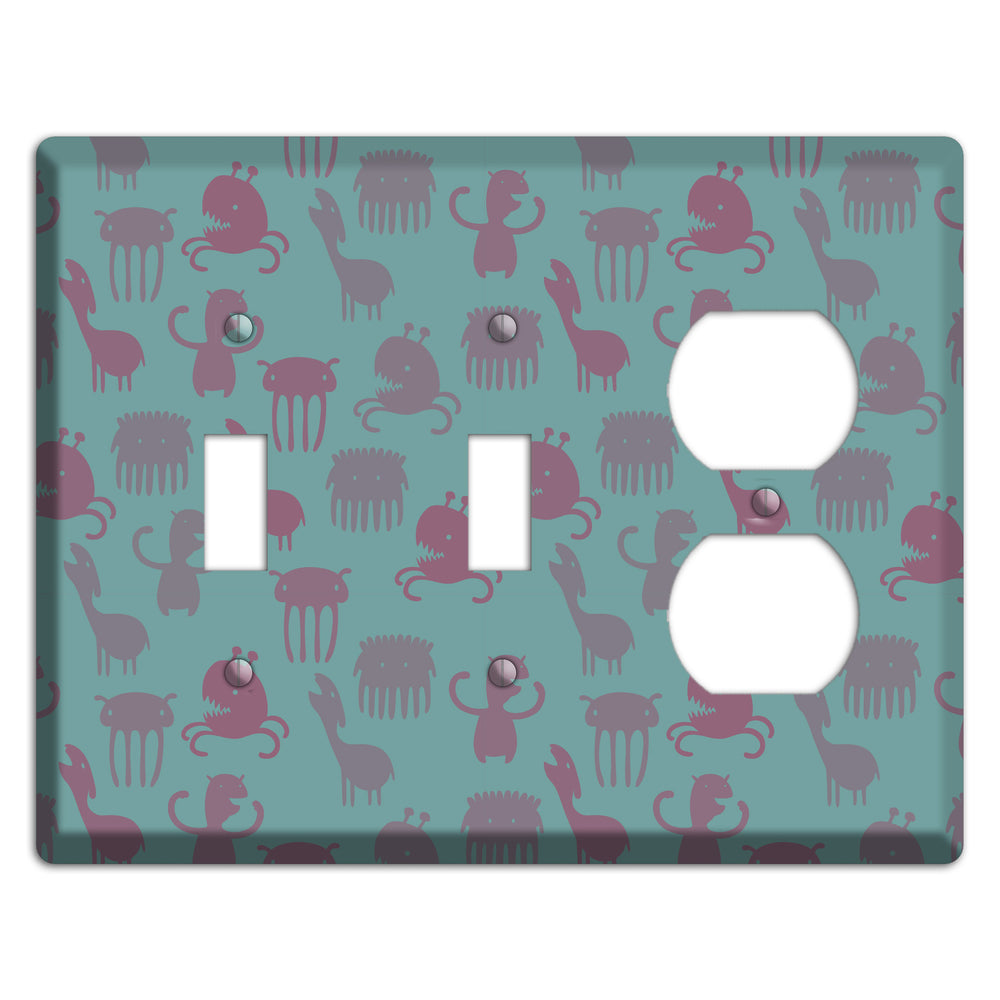 Sily Monsters Green 2 Toggle / Duplex Wallplate