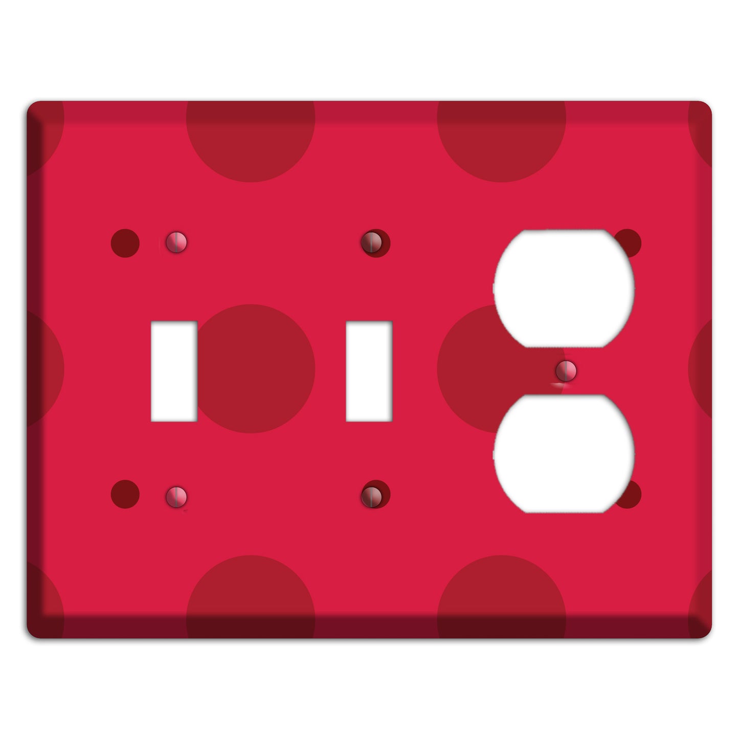 Red with Red Multi Tiled Medium Dots 2 Toggle / Duplex Wallplate