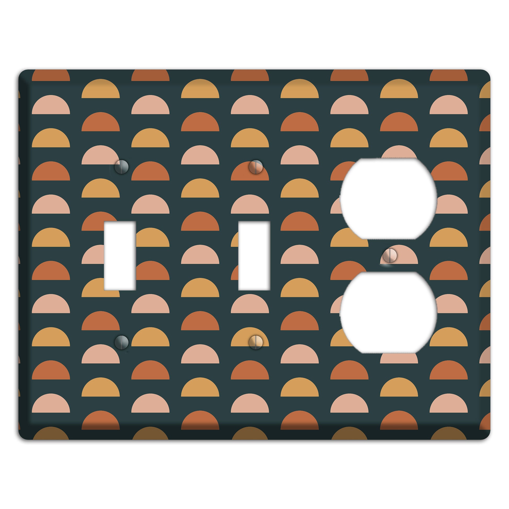 Teal Half Moons 2 Toggle / Duplex Wallplate