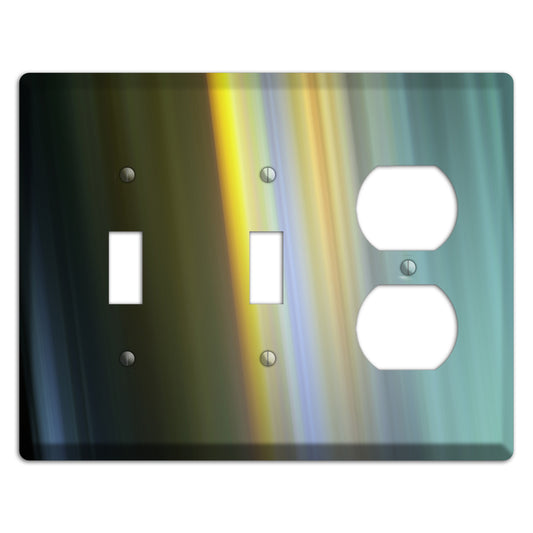 Black with Yellow Ray of Light 2 Toggle / Duplex Wallplate