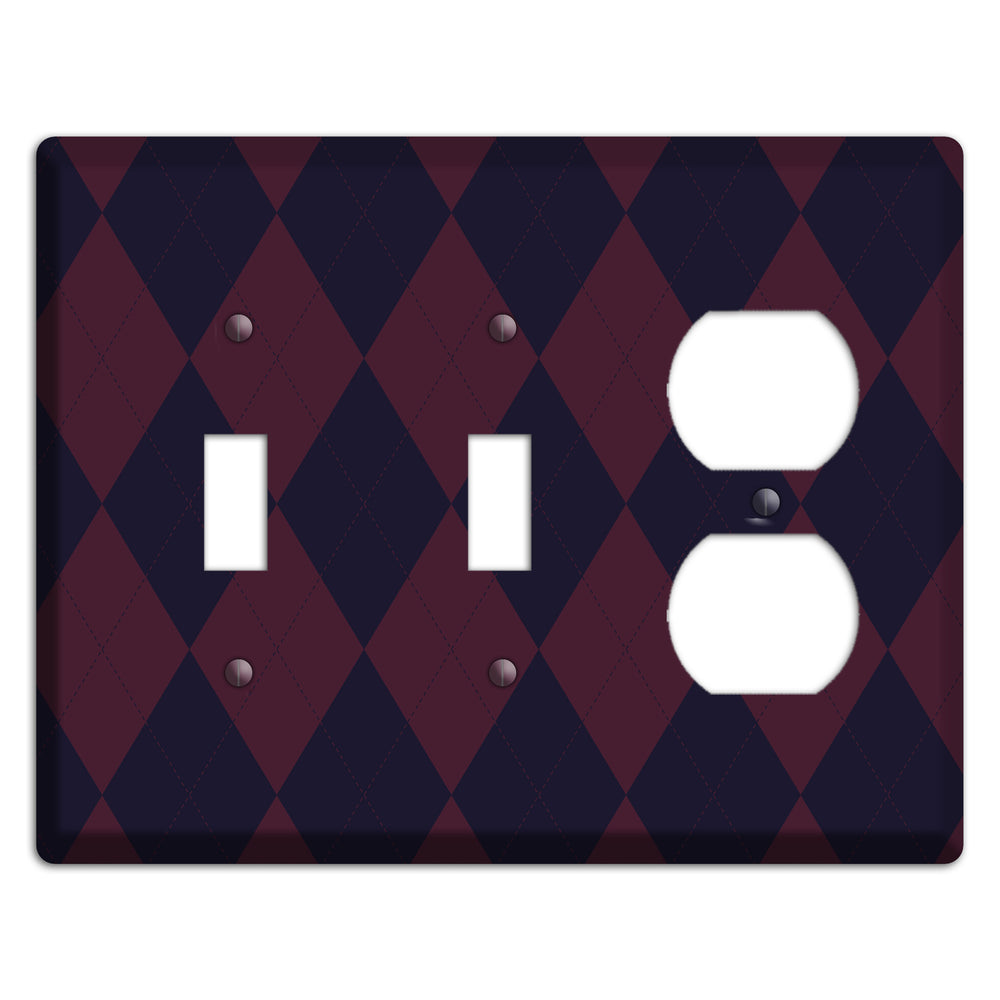 Dark Purple Argyle 2 Toggle / Duplex Wallplate