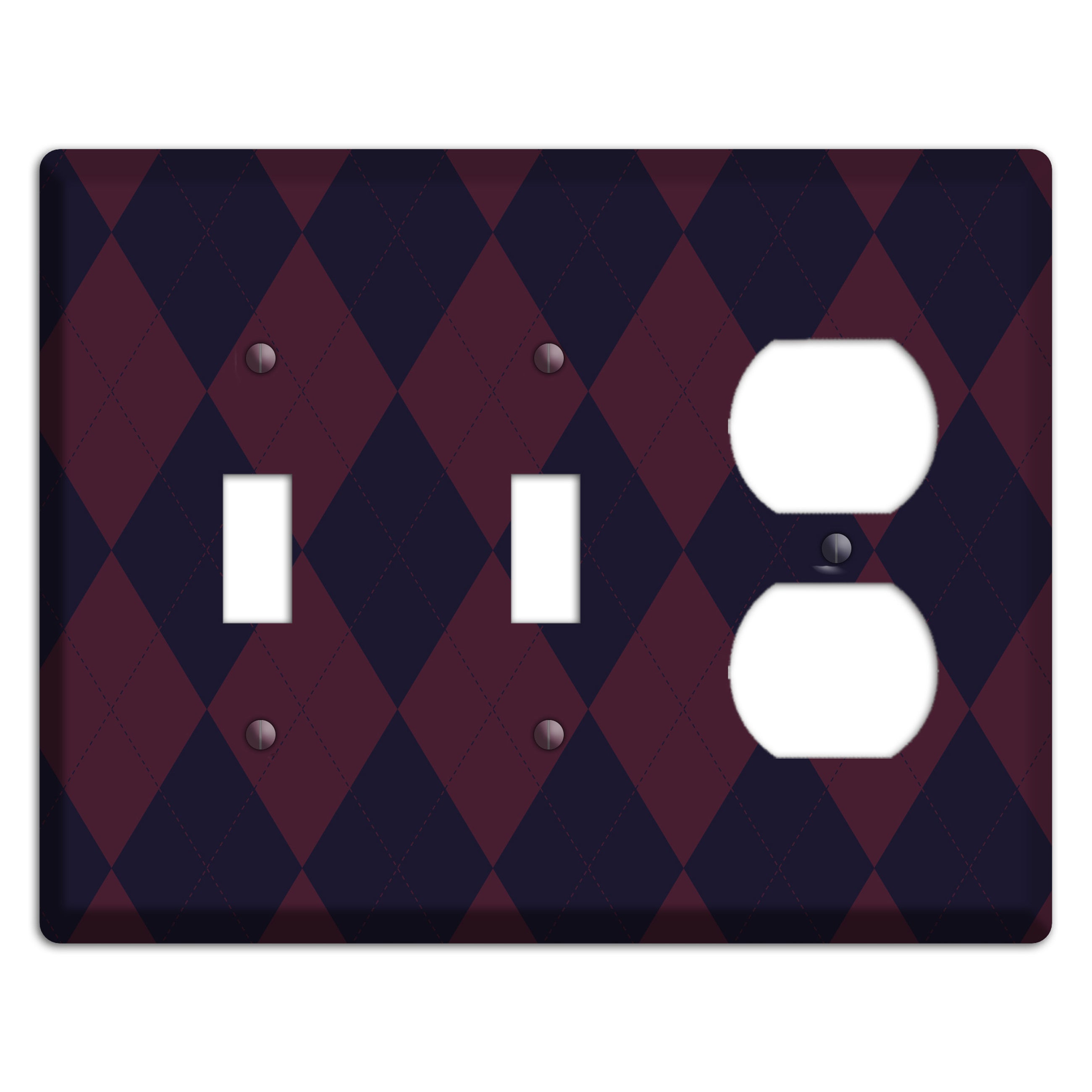 Dark Purple Argyle 2 Toggle / Duplex Wallplate