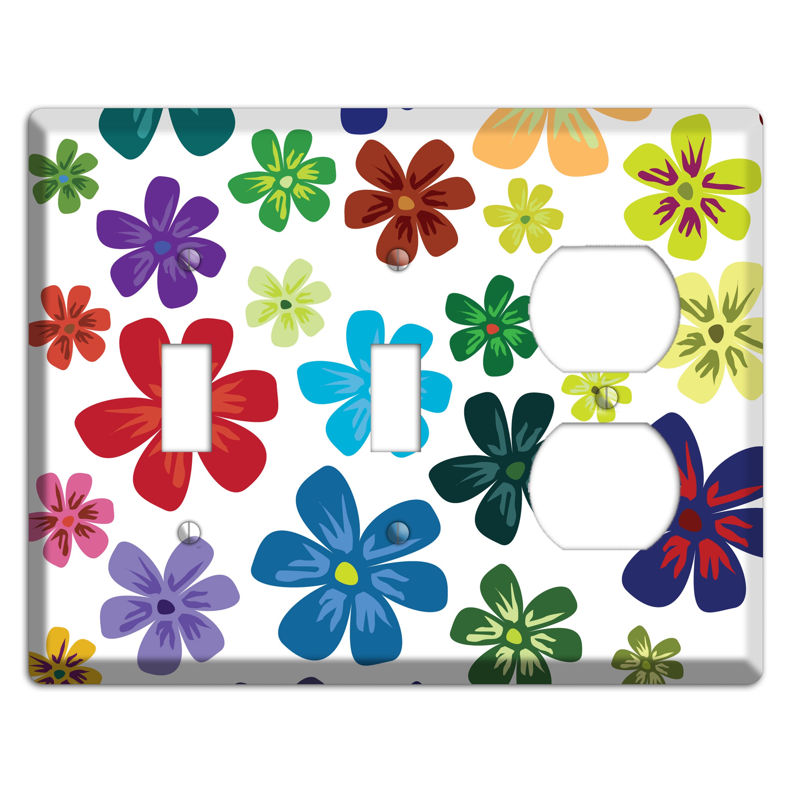 White Flowers 2 Toggle / Duplex Wallplate