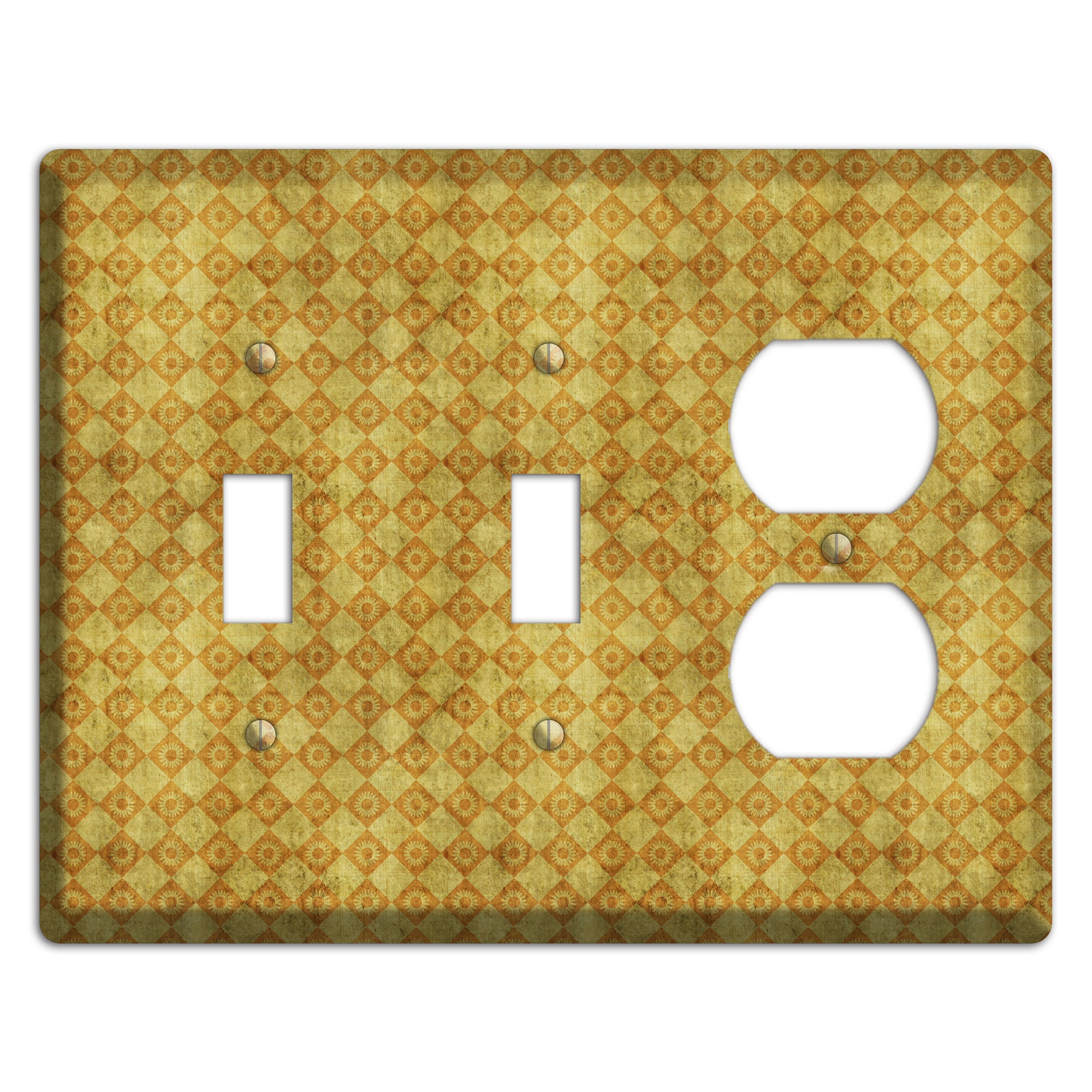 Mustard Diamond Circles 2 Toggle / Duplex Wallplate