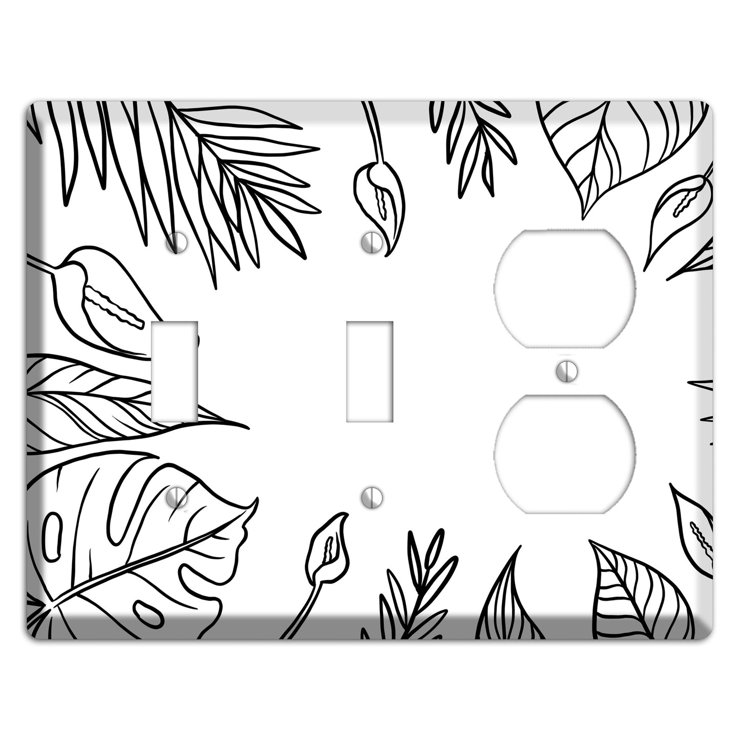 Hand-Drawn Leaves 1 2 Toggle / Duplex Wallplate