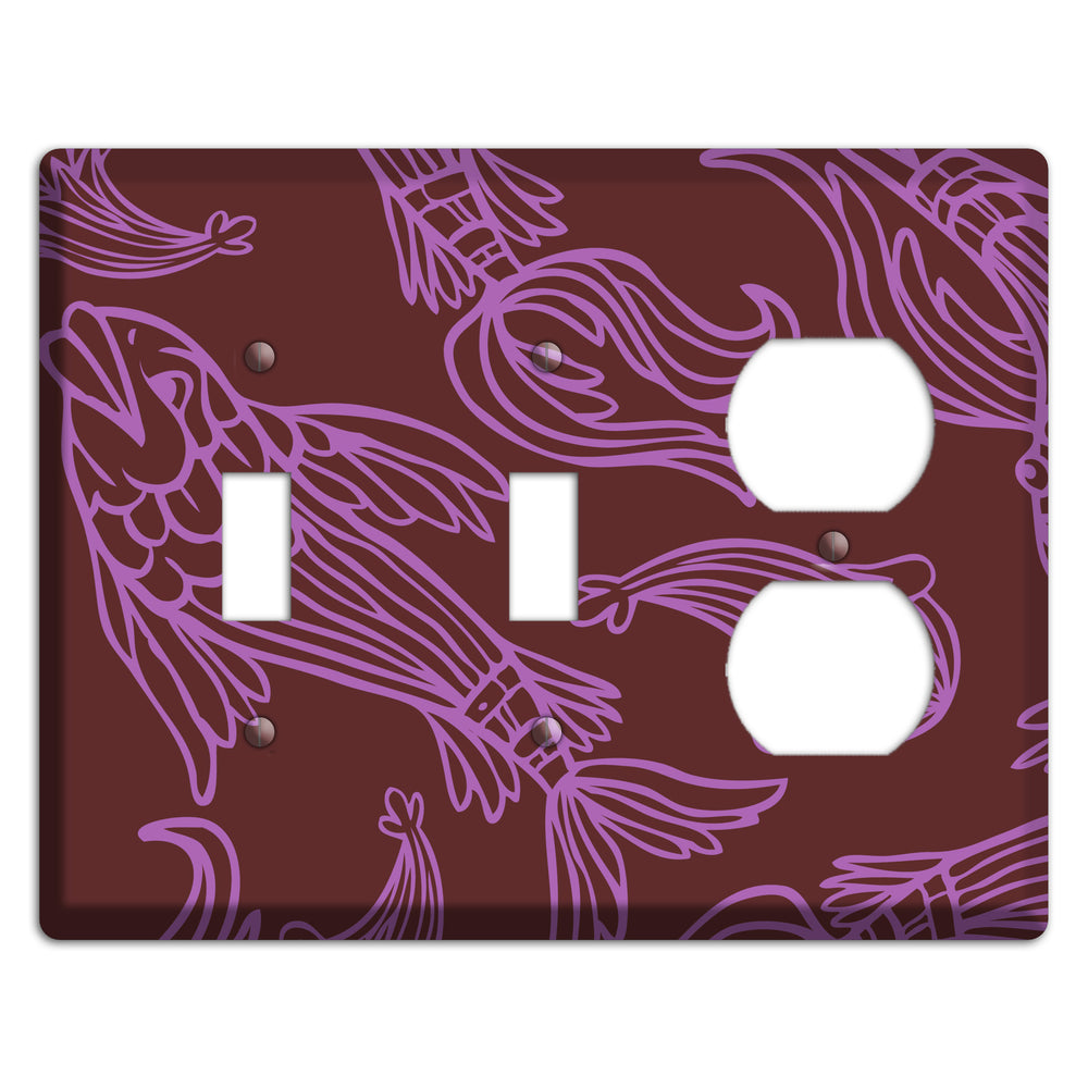 Purple and Pink Koi 2 Toggle / Duplex Wallplate