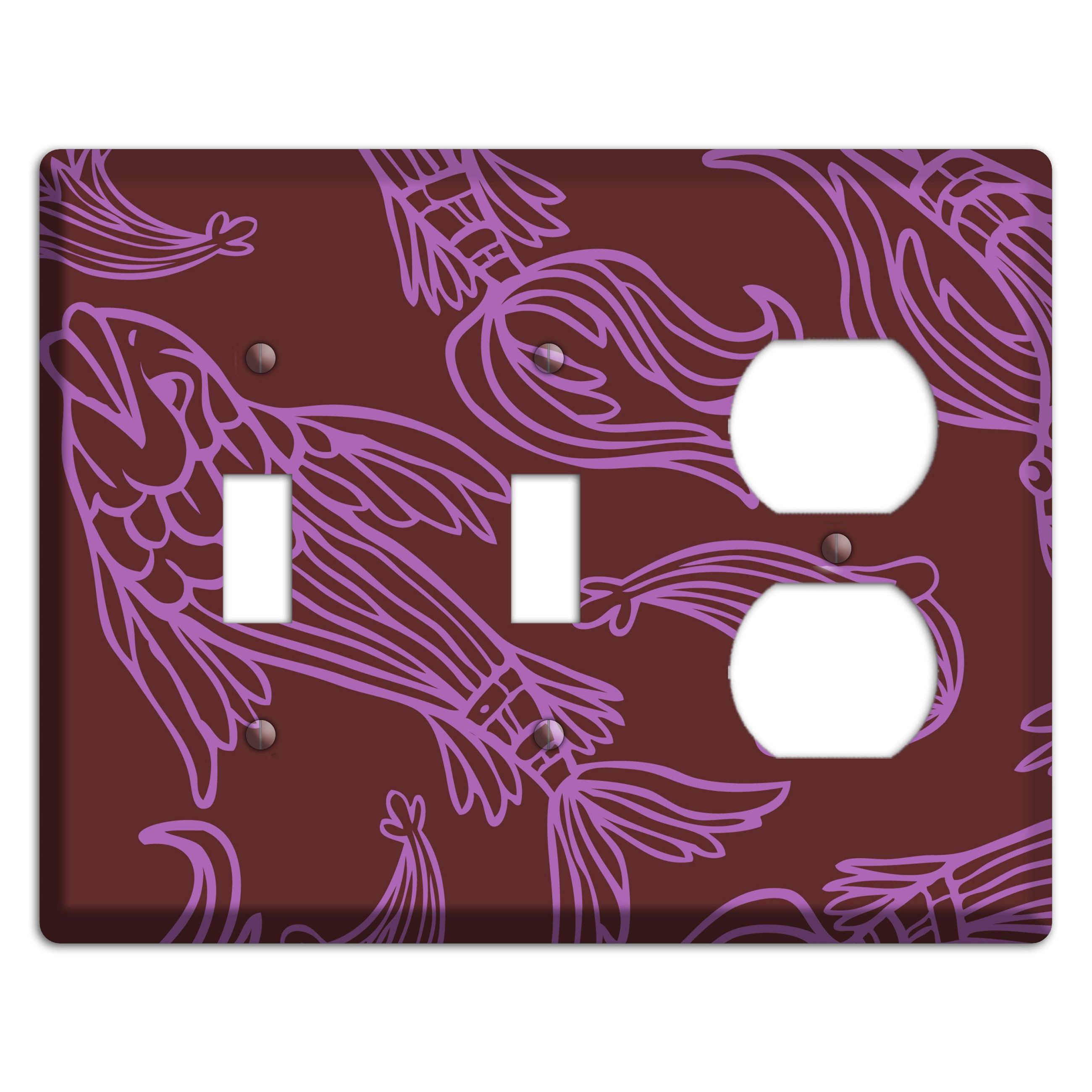 Purple and Pink Koi 2 Toggle / Duplex Wallplate