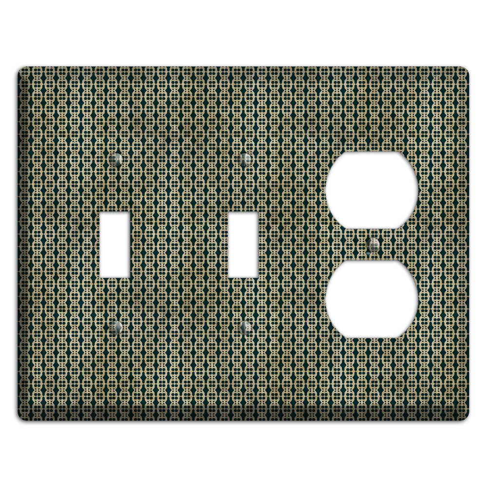 Dark Green Grunge Tiny Tiled Tapestry 3 2 Toggle / Duplex Wallplate