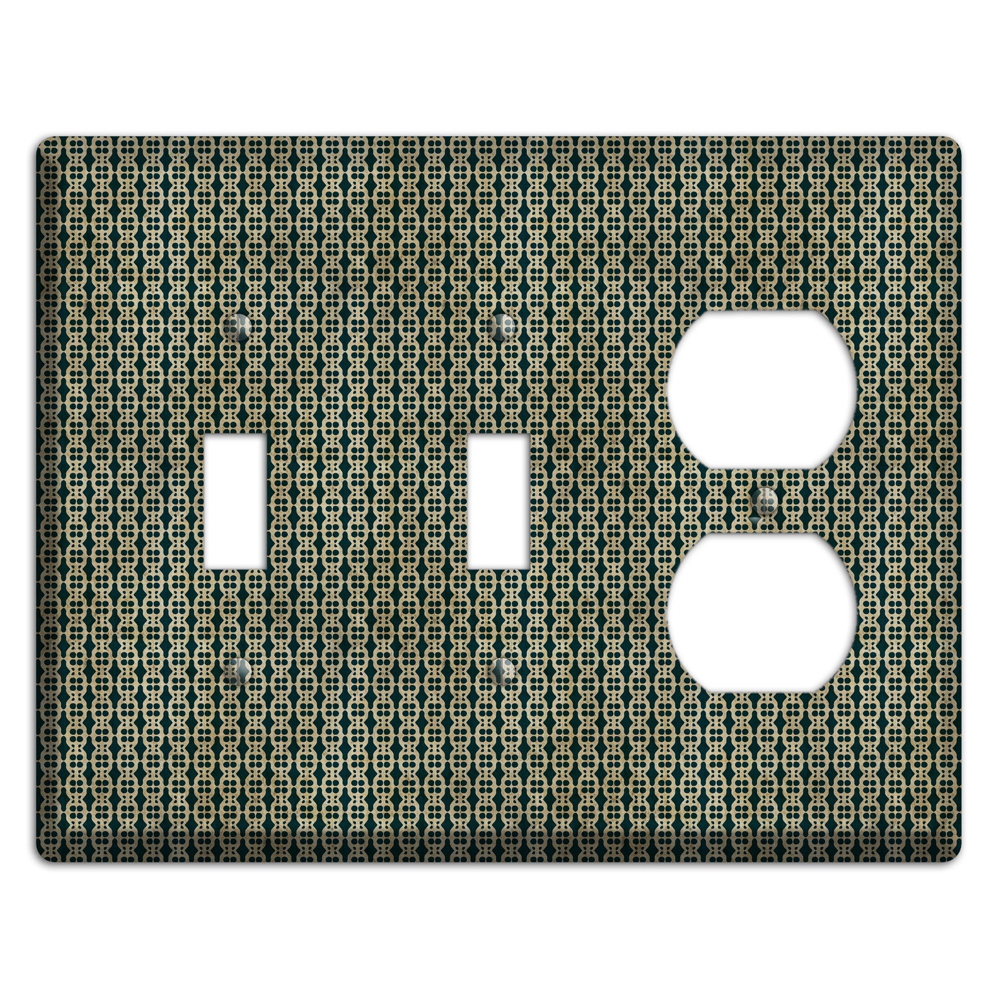 Dark Green Grunge Tiny Tiled Tapestry 3 2 Toggle / Duplex Wallplate