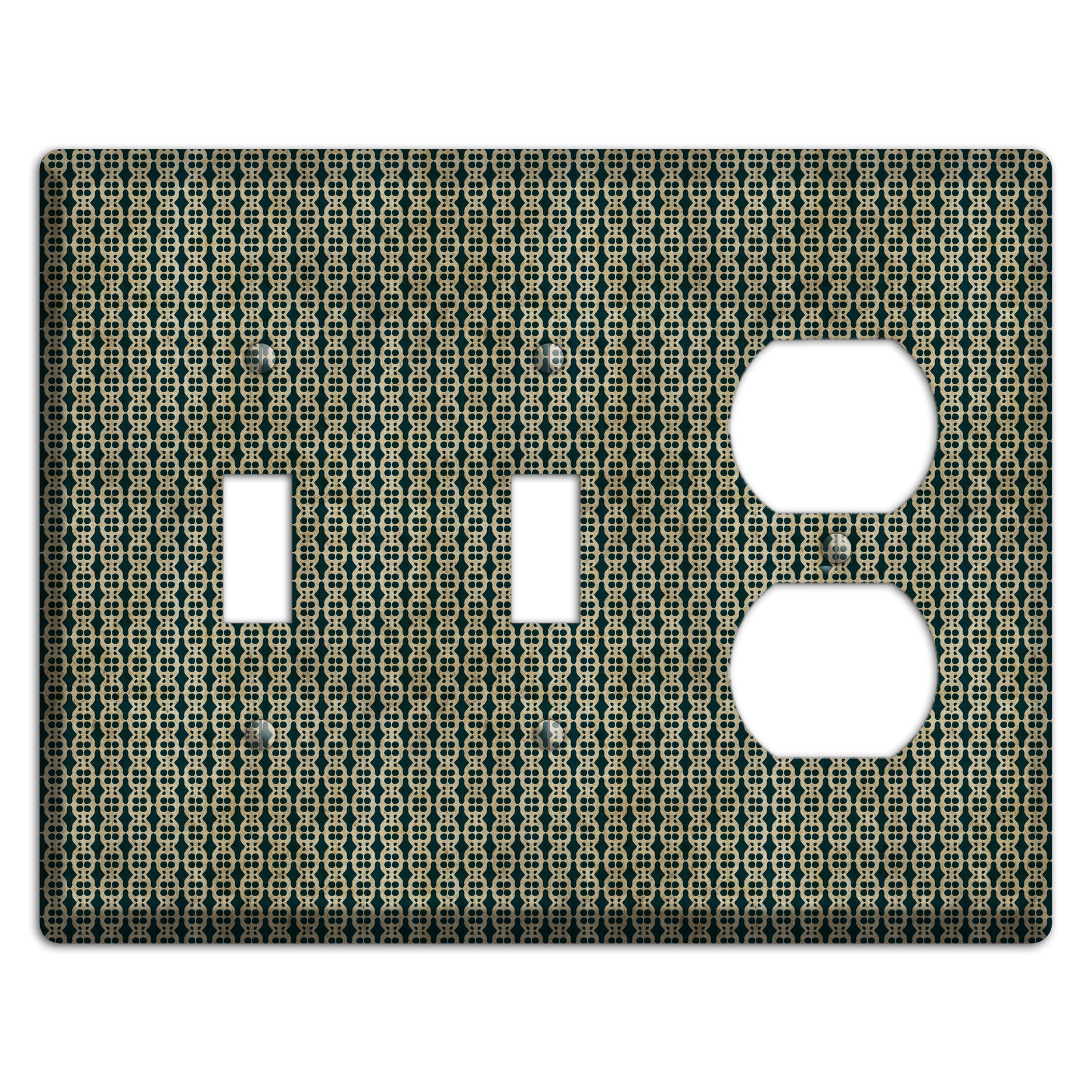 Dark Green Grunge Tiny Tiled Tapestry 3 2 Toggle / Duplex Wallplate