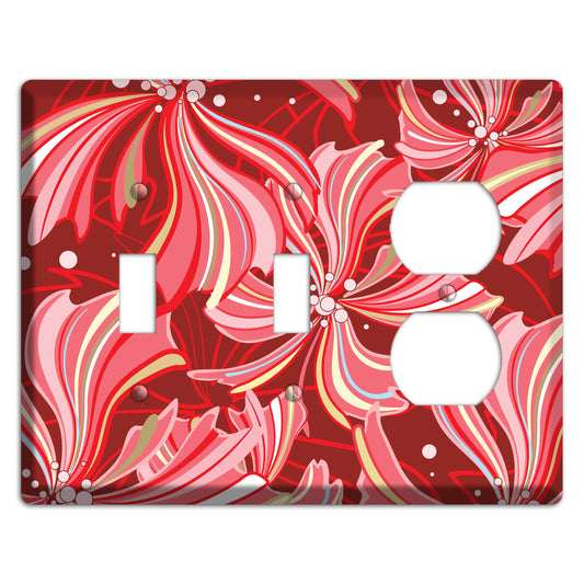 Red Deco Blossoms 2 Toggle / Duplex Wallplate
