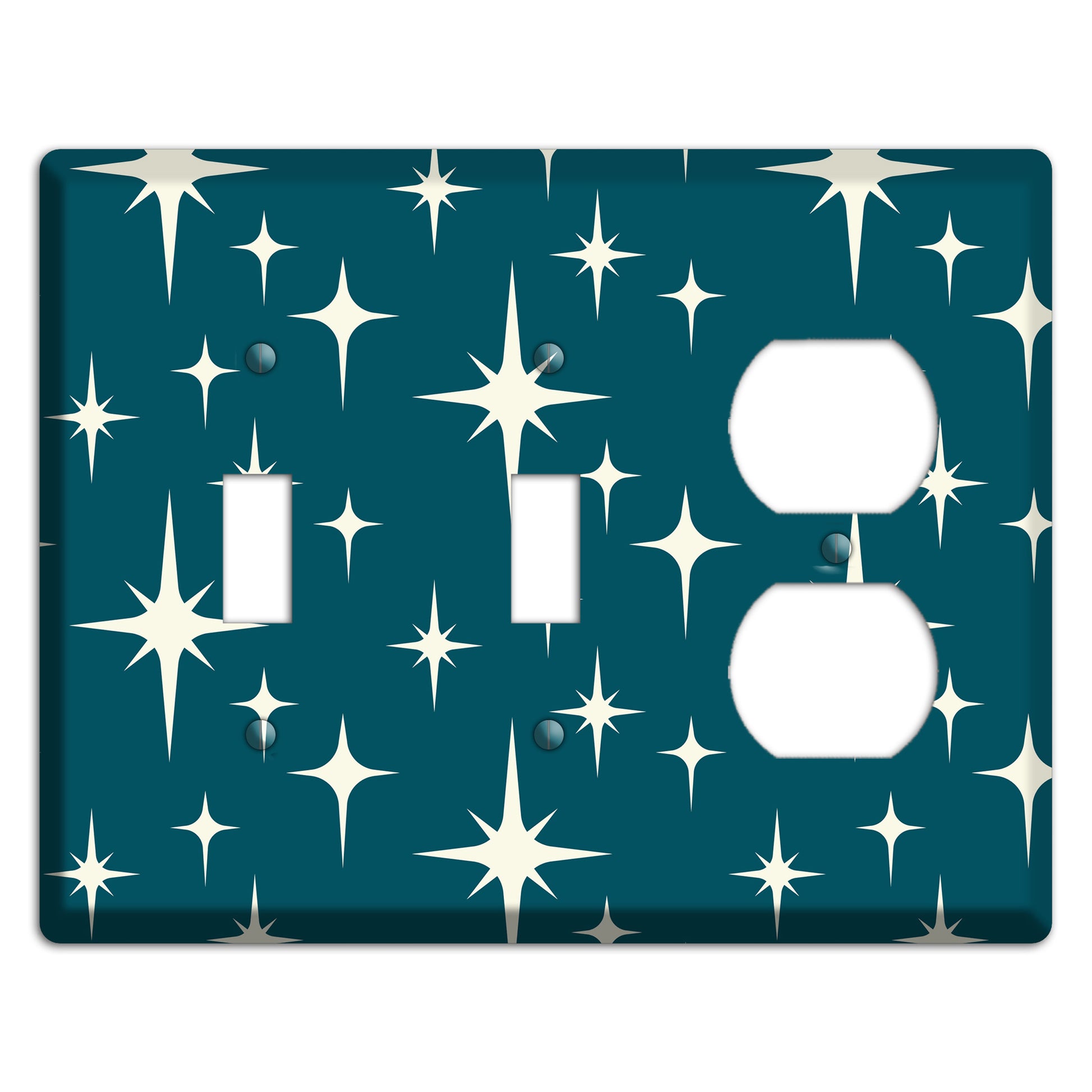 Navy Atomic Diamond 2 Toggle / Duplex Wallplate