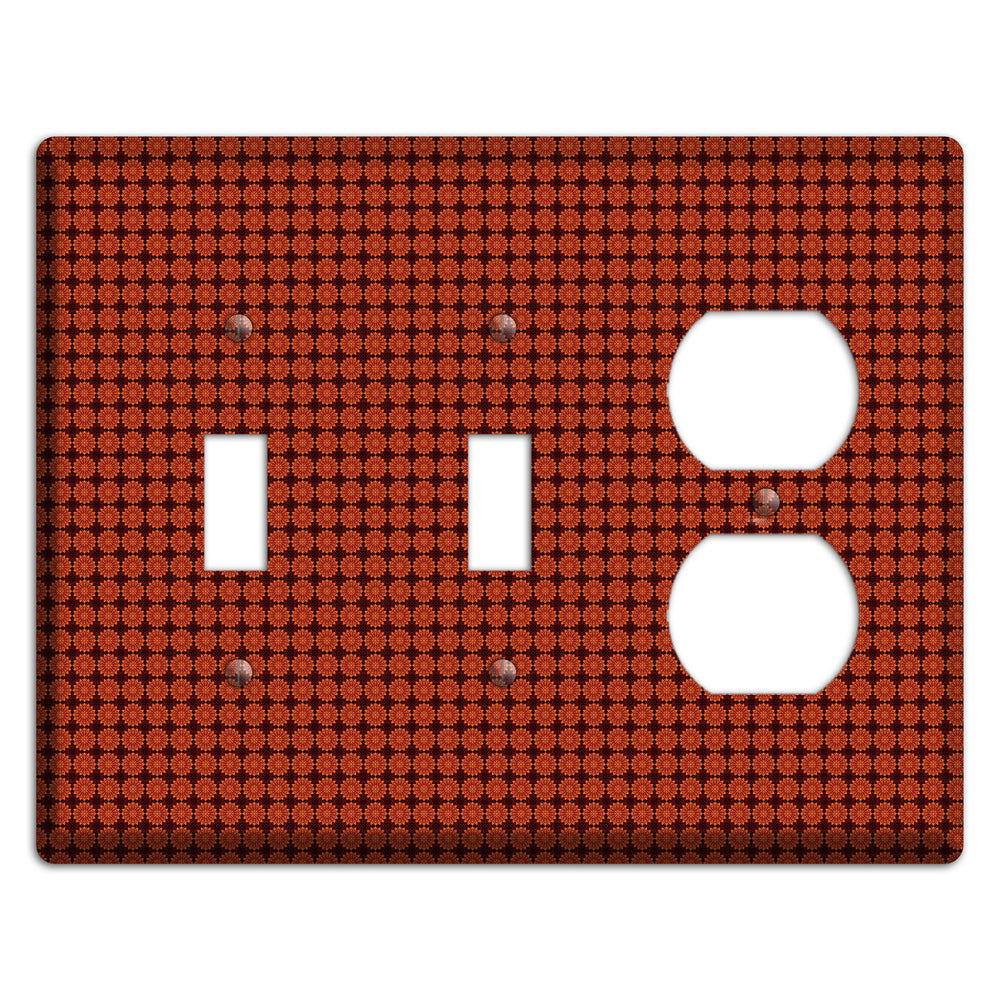 Maroon with Tiled Red Foulard 2 Toggle / Duplex Wallplate