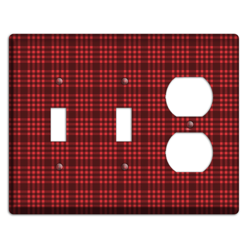 Maroon Plaid 2 Toggle / Duplex Wallplate
