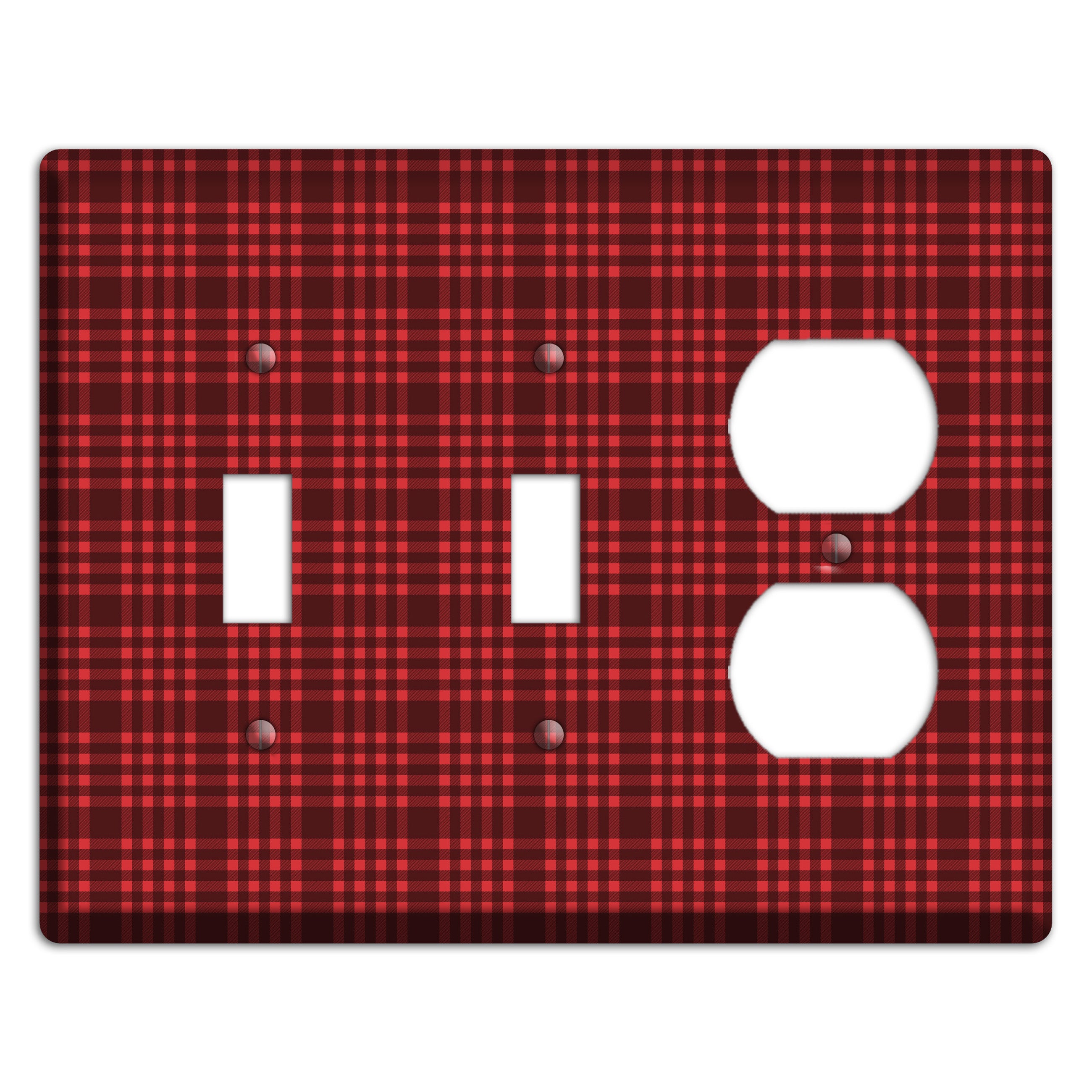 Maroon Plaid 2 Toggle / Duplex Wallplate