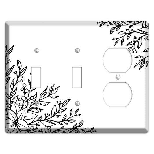 Hand-Drawn Floral 7 2 Toggle / Duplex Wallplate