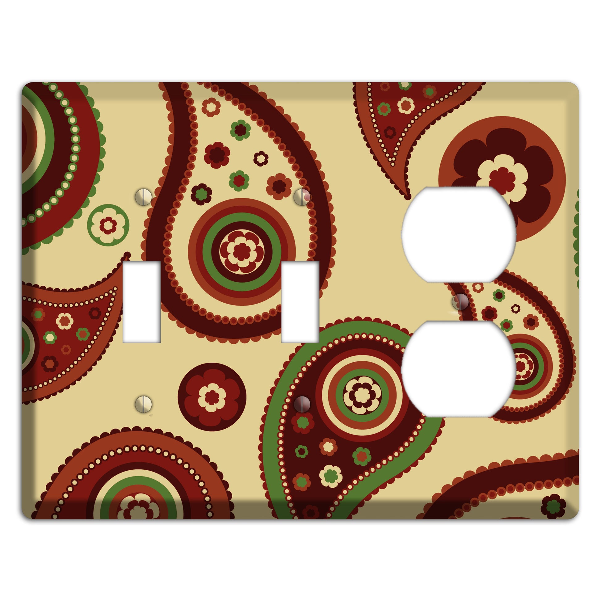 Beige Paisley 2 Toggle / Duplex Wallplate
