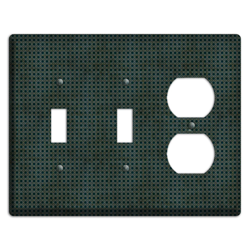 Dark Green Grunge Tiny Arabesque 2 Toggle / Duplex Wallplate