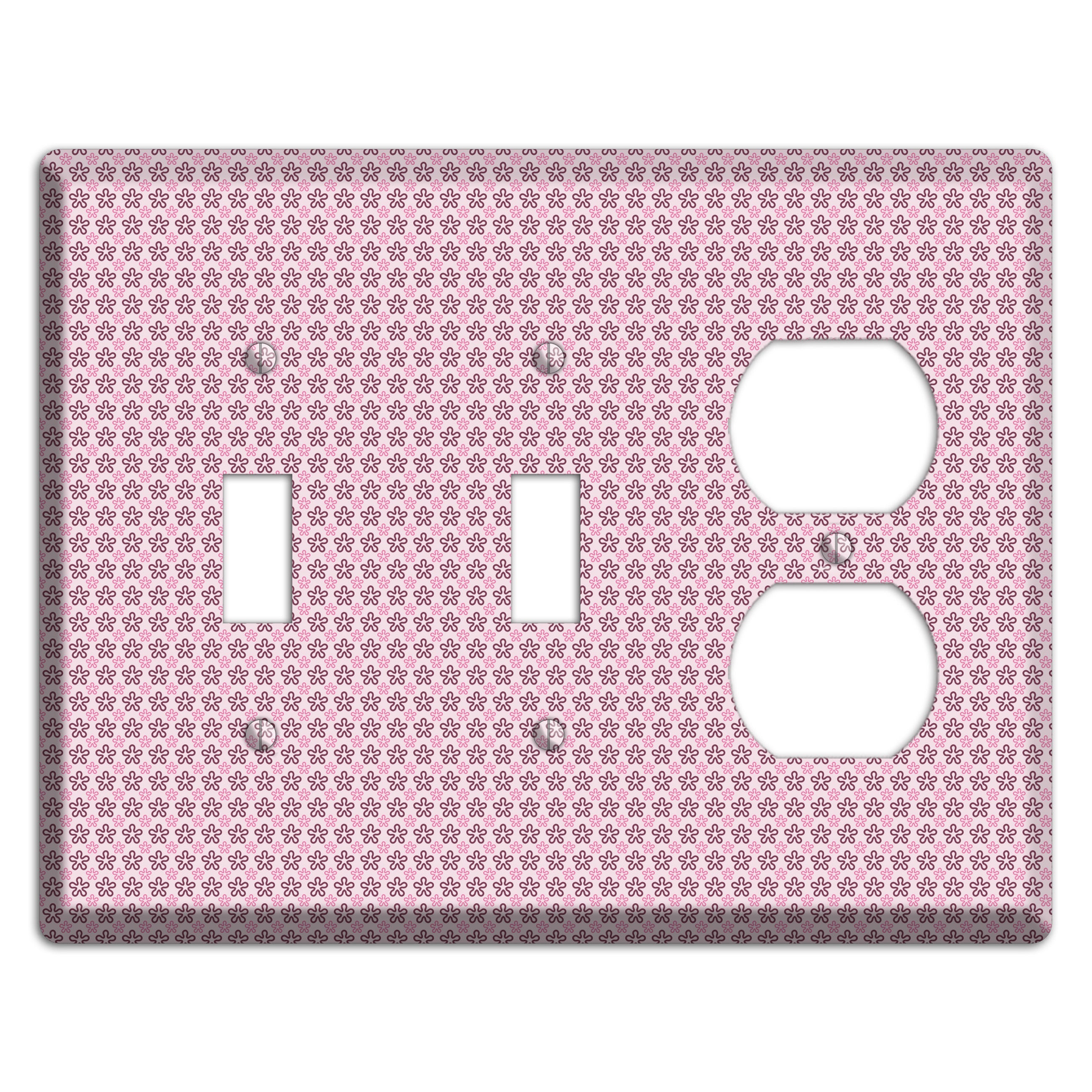 Pink Tiny Floral 2 Toggle / Duplex Wallplate