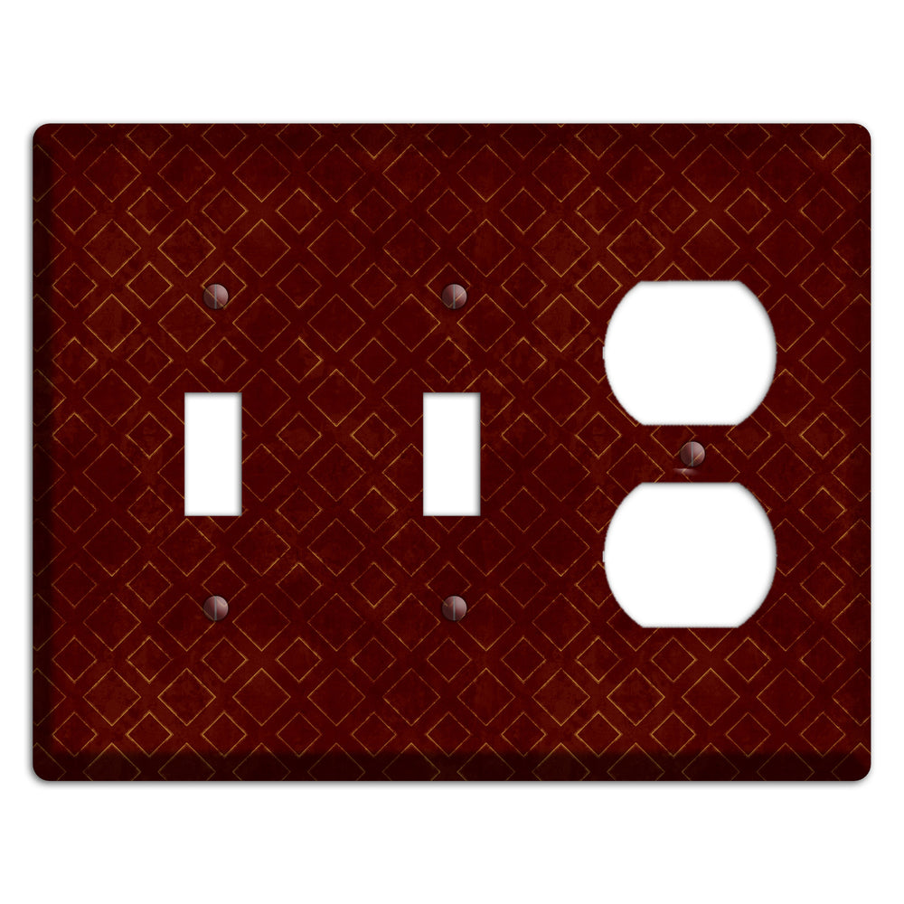 Maroon Diamonds 2 Toggle / Duplex Wallplate