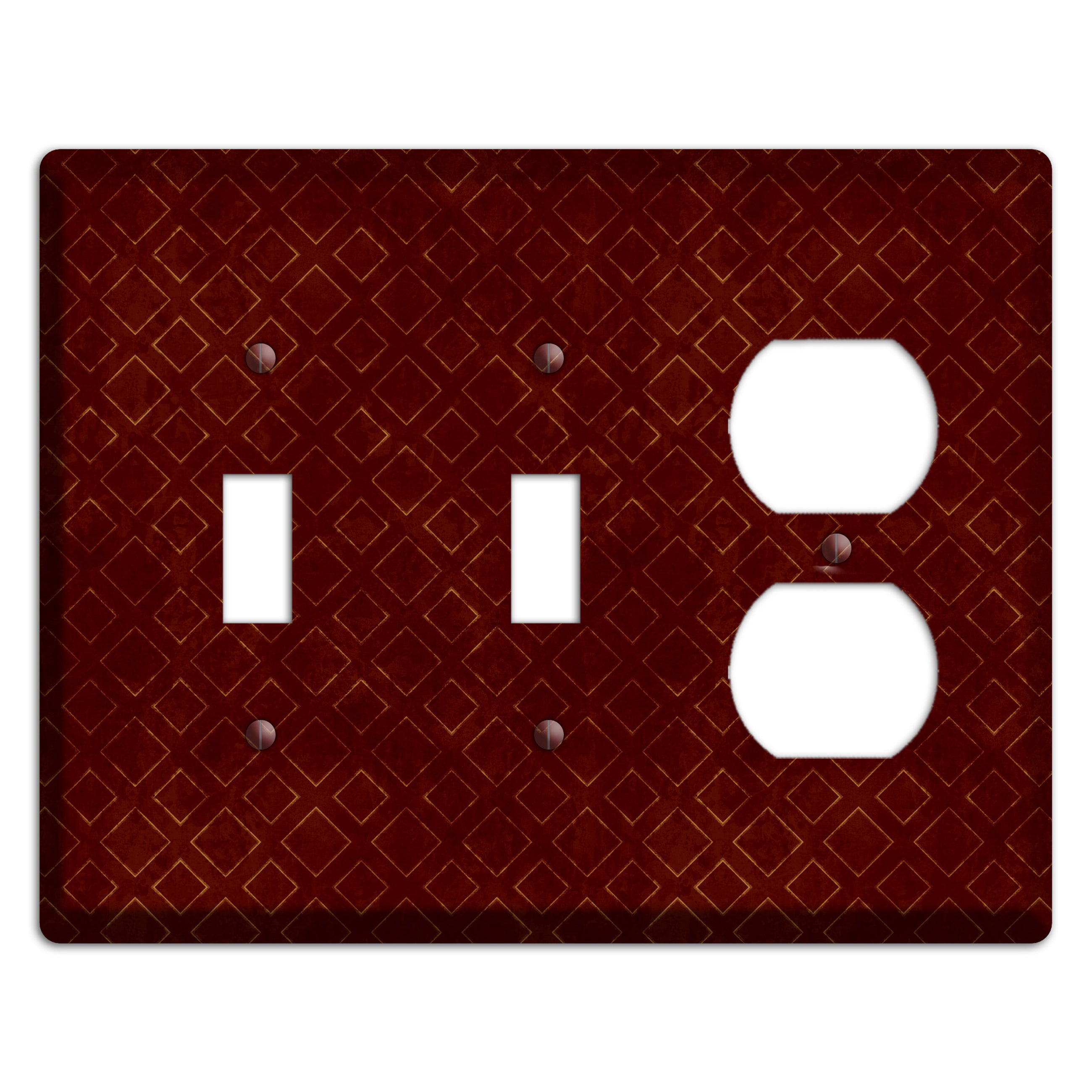 Maroon Diamonds 2 Toggle / Duplex Wallplate