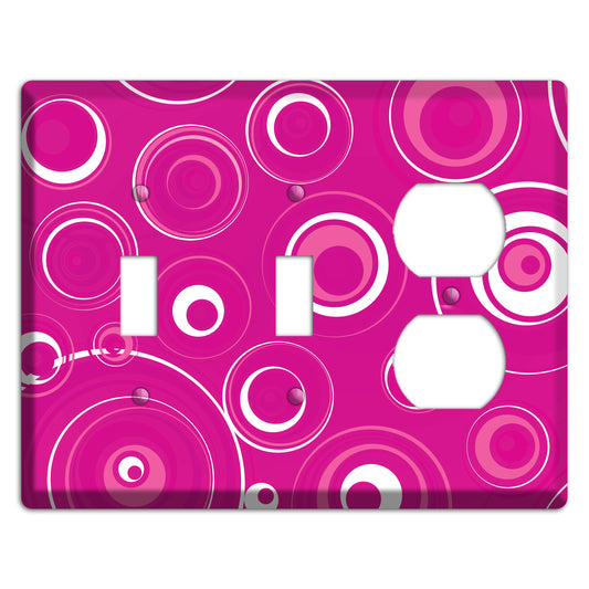 Dark Pink Circles 2 Toggle / Duplex Wallplate