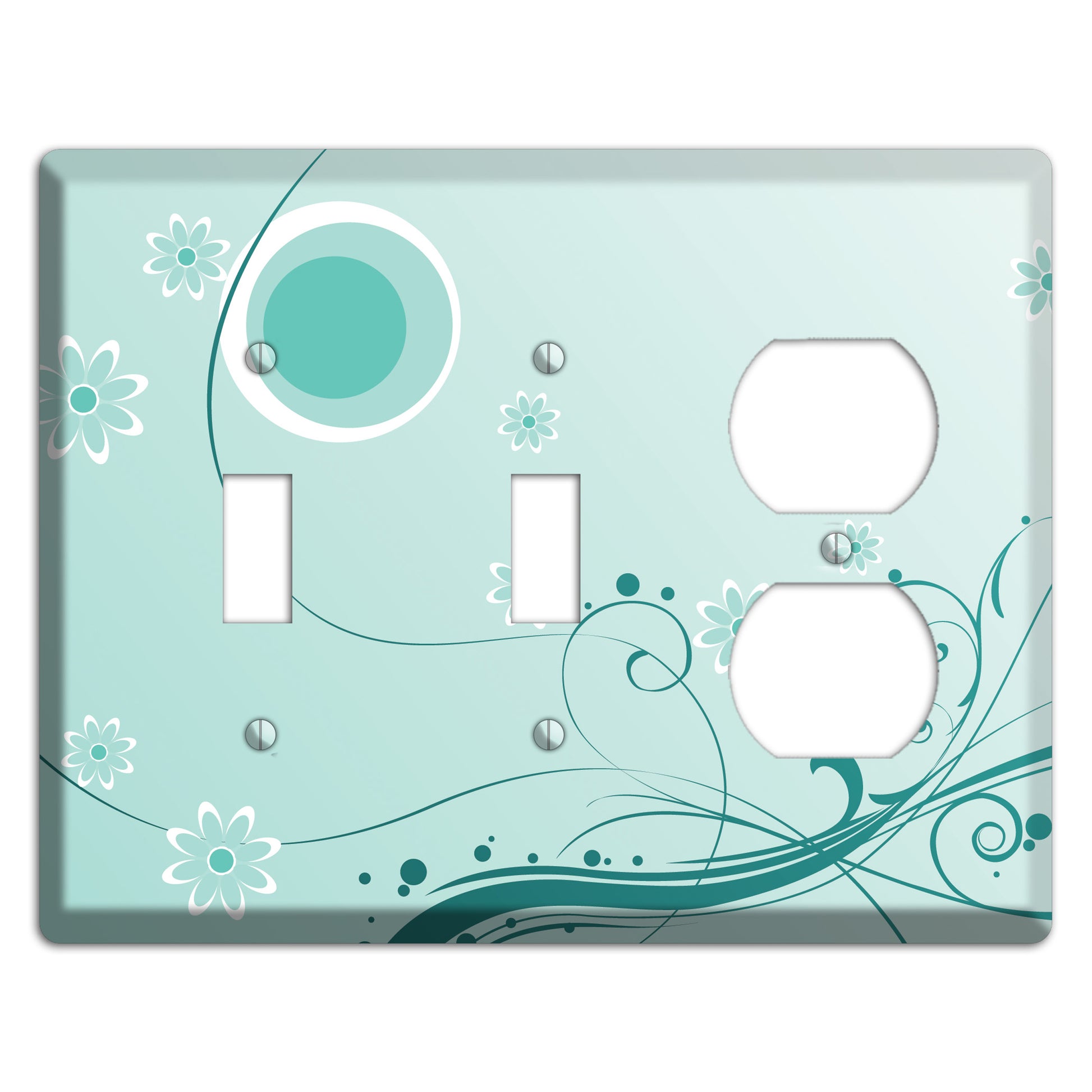 Light Green Floral 2 Toggle / Duplex Wallplate